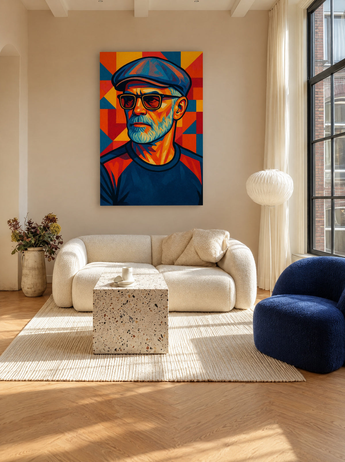 Captain Coolshade als canvas zonder lijst aan de muur