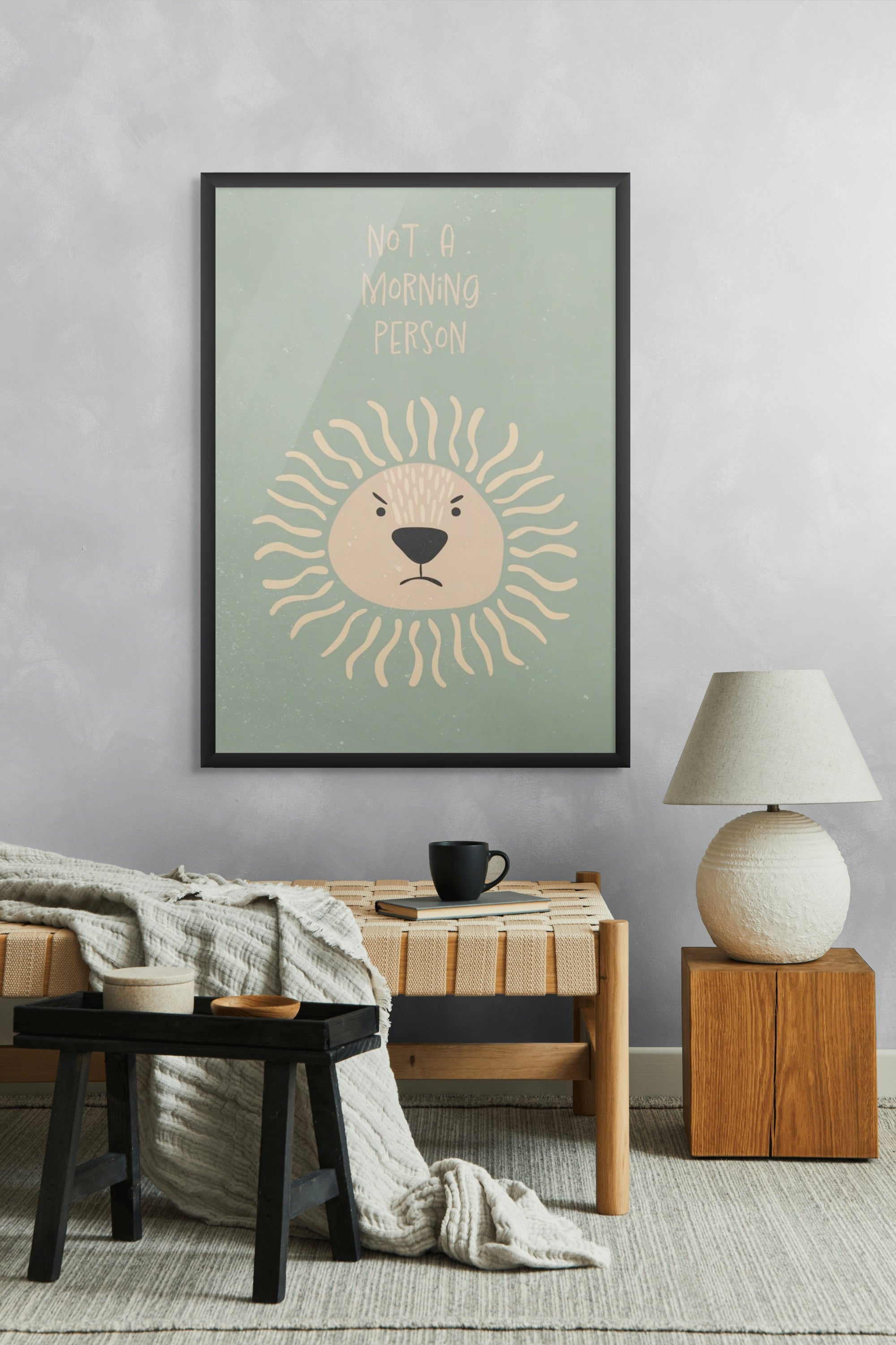 Chagrijnige Zonnesnoet Wanddecoratie – Grappig Dieren Kinderkamer Canvas Print