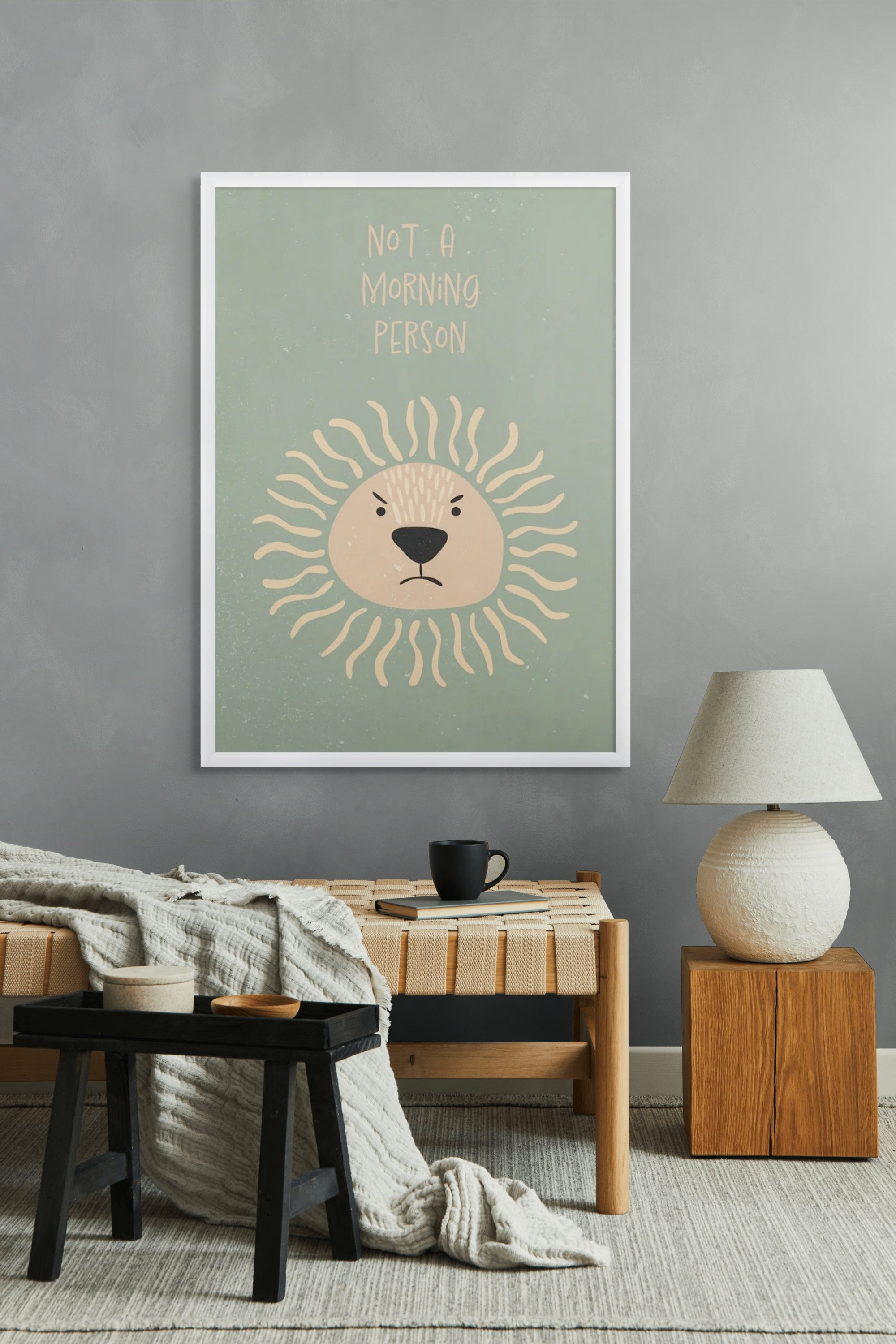 Chagrijnige Zonnesnoet Wanddecoratie – Grappig Dieren Kinderkamer Canvas Print