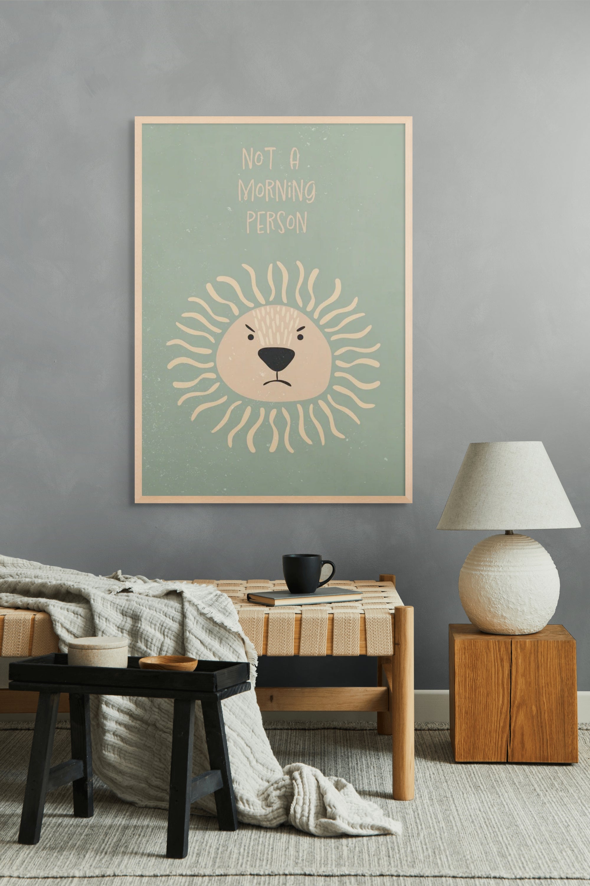 Chagrijnige Zonnesnoet Wanddecoratie – Grappig Dieren Kinderkamer Canvas Print