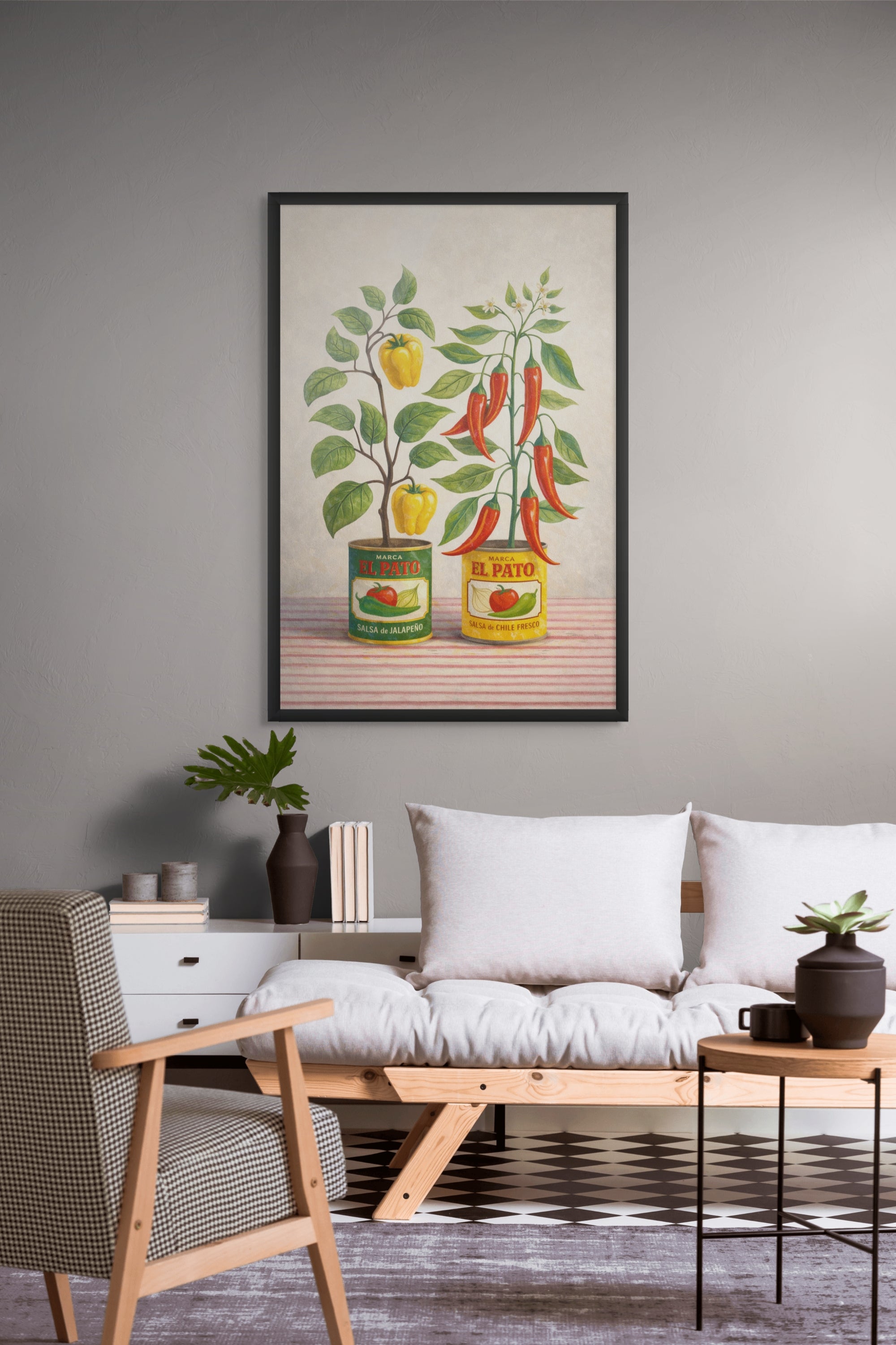 Peper Wanddecoratie Keuken – Kleurrijke Canvas of Aluminium Print