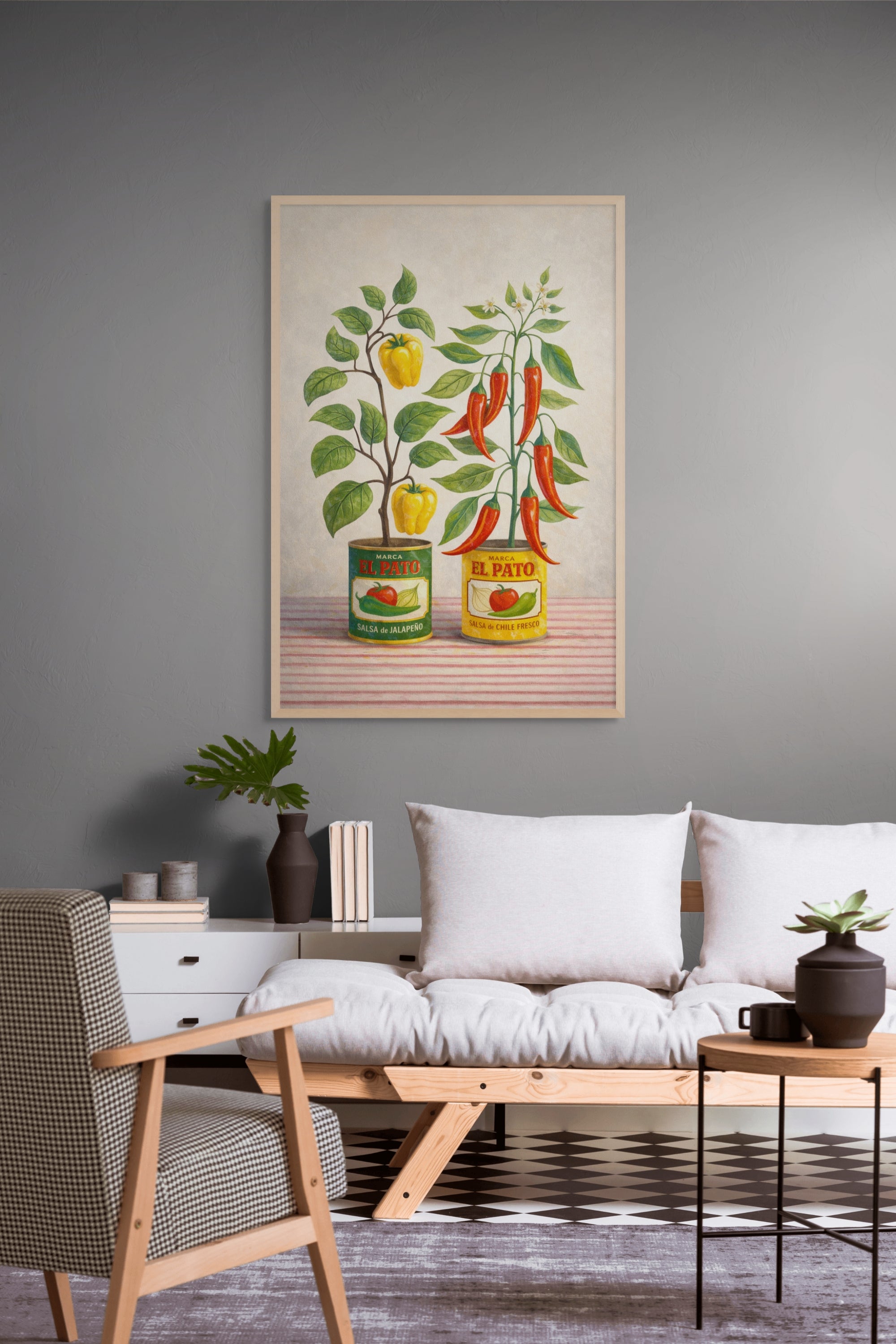 Peper Wanddecoratie Keuken – Kleurrijke Canvas of Aluminium Print