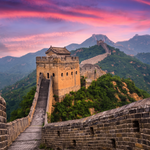 De Chinese Muur bij avondrood wanddecoratie