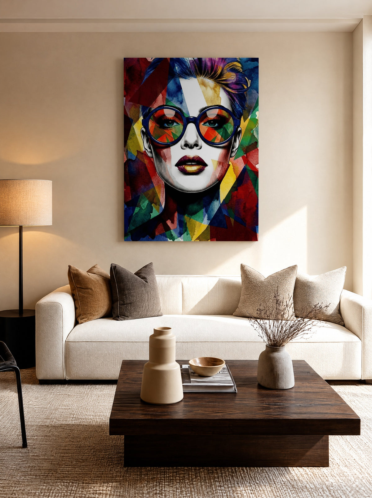 Chromatic Rebel Glow als canvas zonder lijst aan de muur