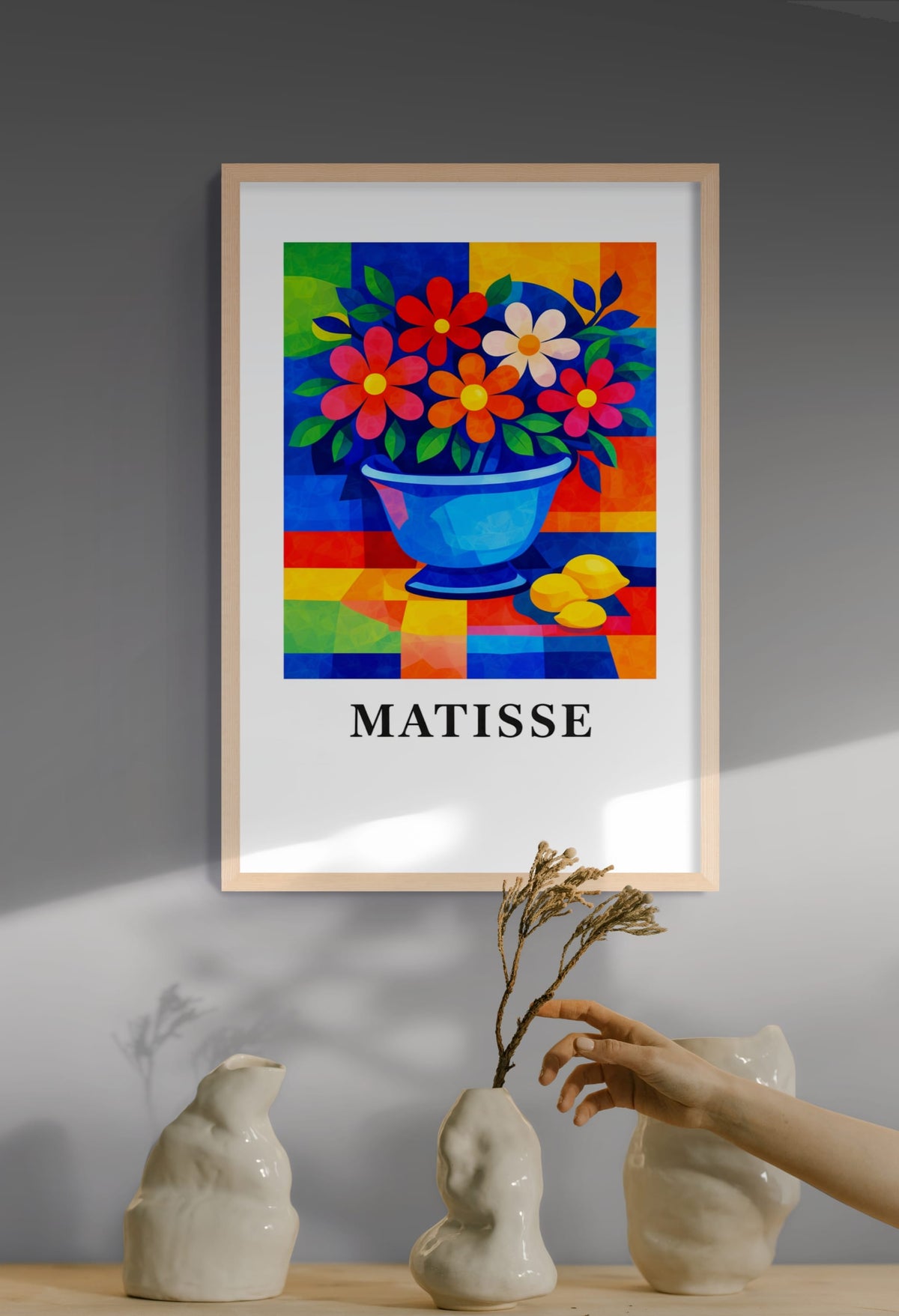 Zitronenblüte in Nachtblau – Wandbild auf Leinwand, Aluminium oder Poster