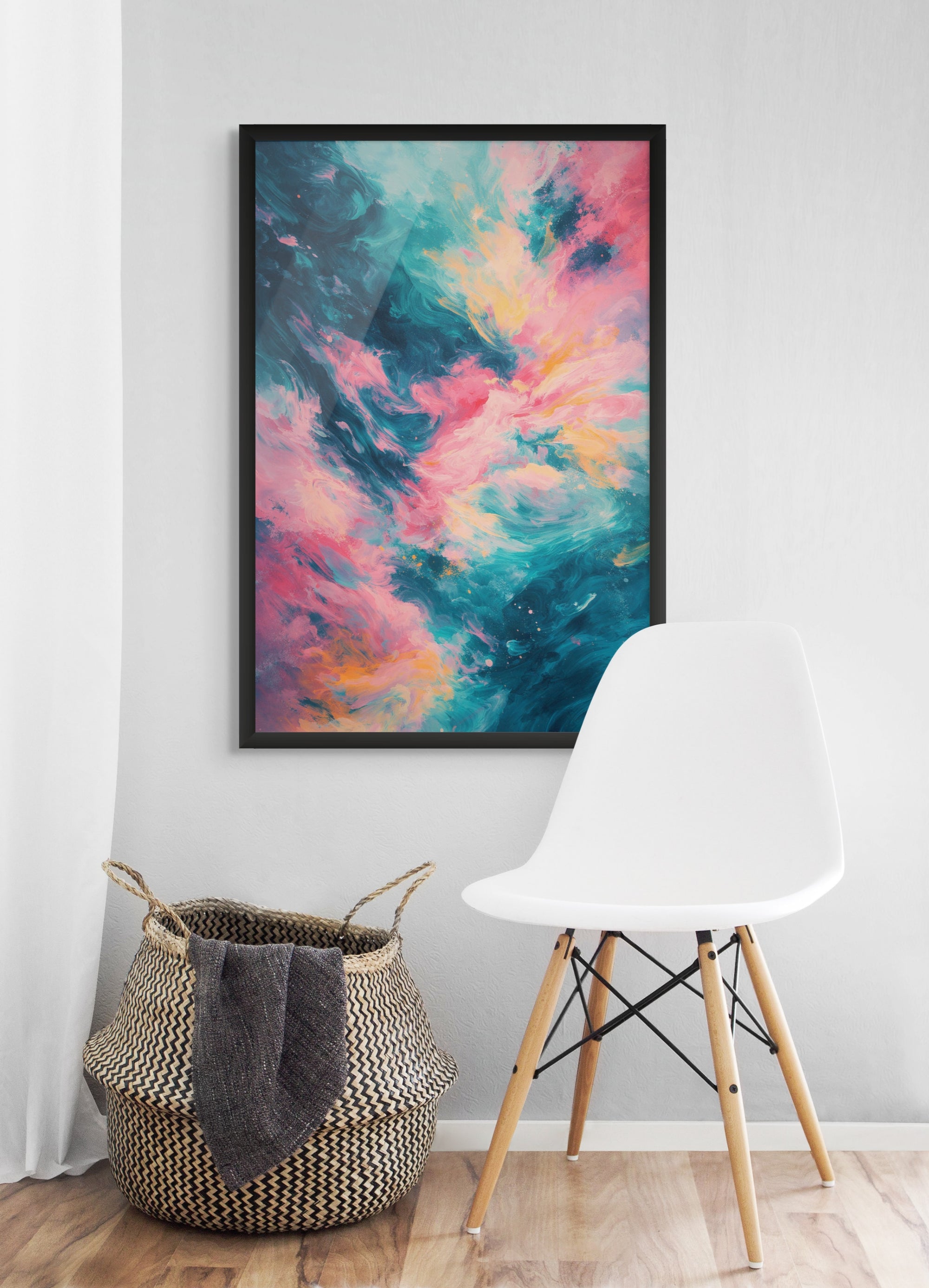 Suikerspin Melkweg Wanddecoratie – Kleurrijke Fantasy Canvas Print