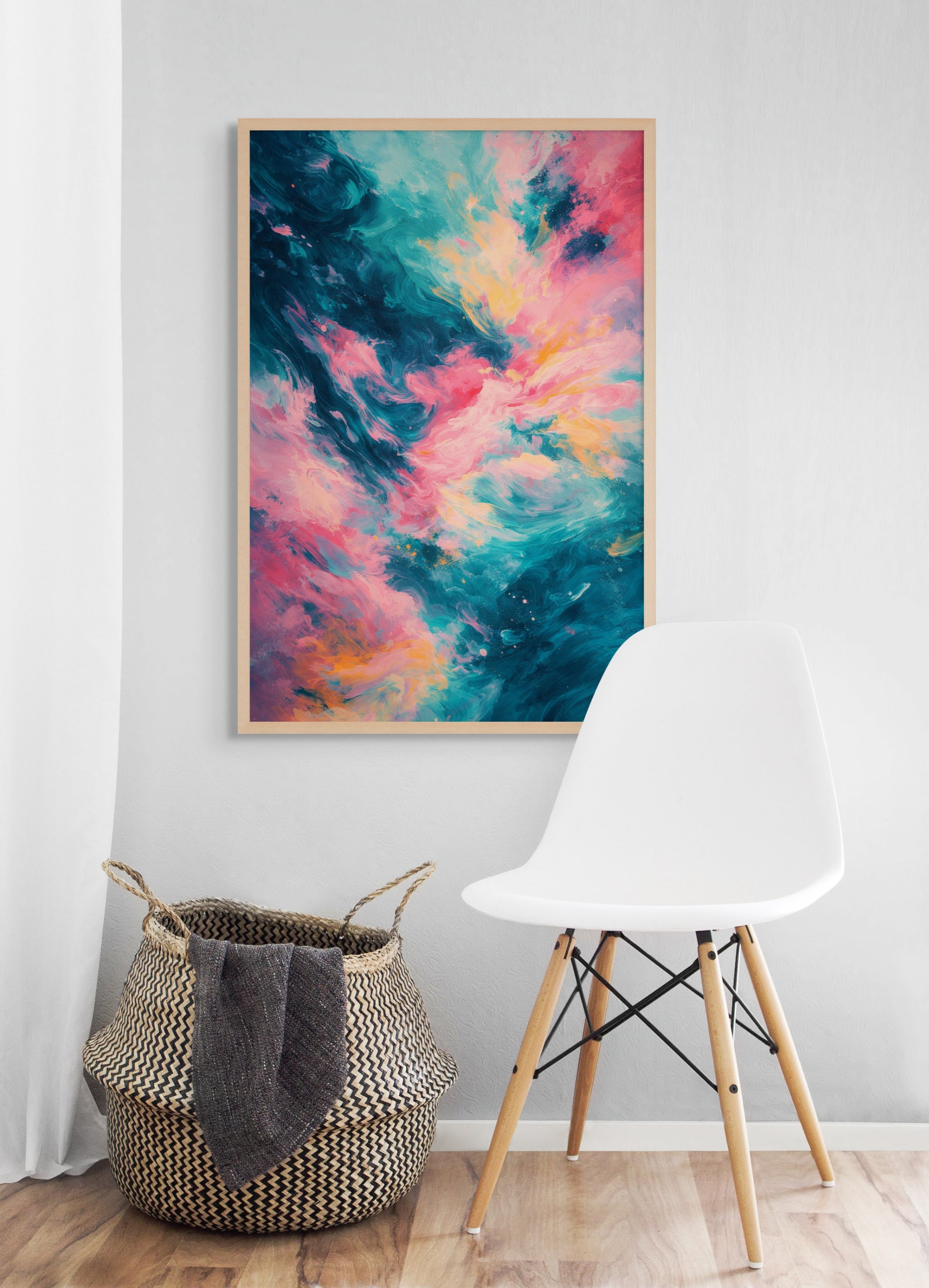 Suikerspin Melkweg Wanddecoratie – Kleurrijke Fantasy Canvas Print