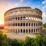 Colosseum onder strakblauwe hemel wanddecoratie