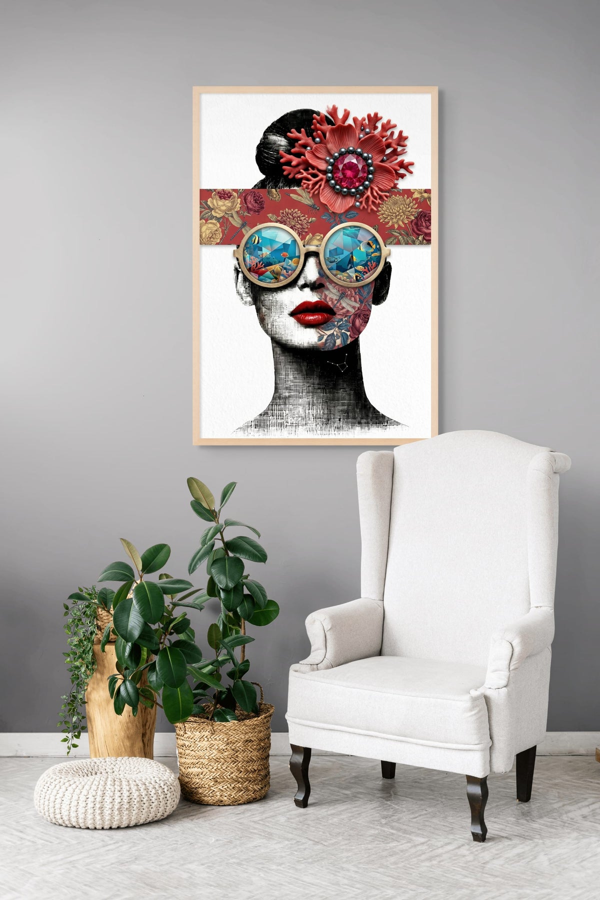 Coral Chic met Zeezicht Wanddecoratie | ArtifyCanvas
