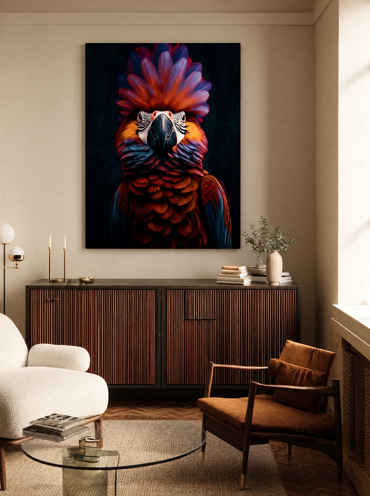 Crimson Crest Rebel als canvas zonder lijst aan de muur