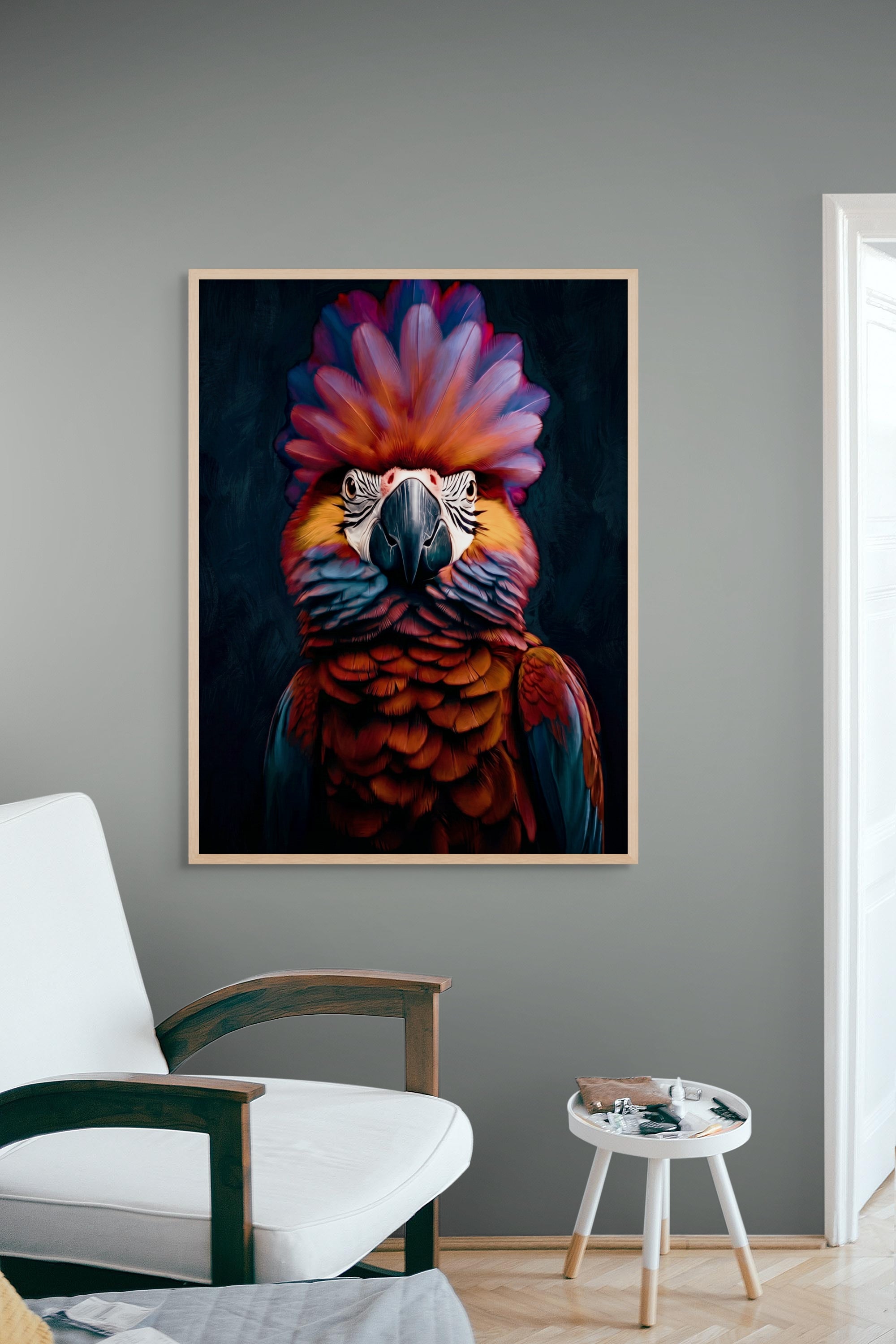 Rode Rebel Kuif Wanddecoratie – Stoer Pop Art Canvas Print
