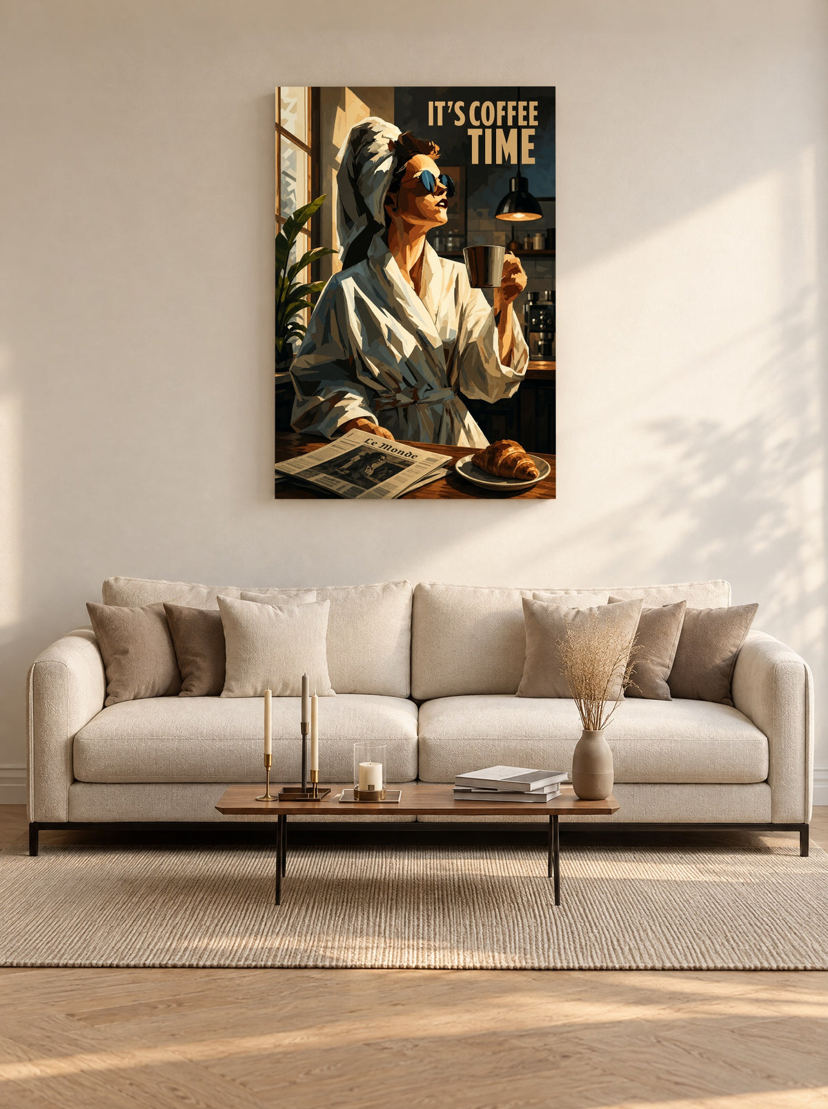 Croissant vóór de Chaos als canvas zonder lijst aan de muur