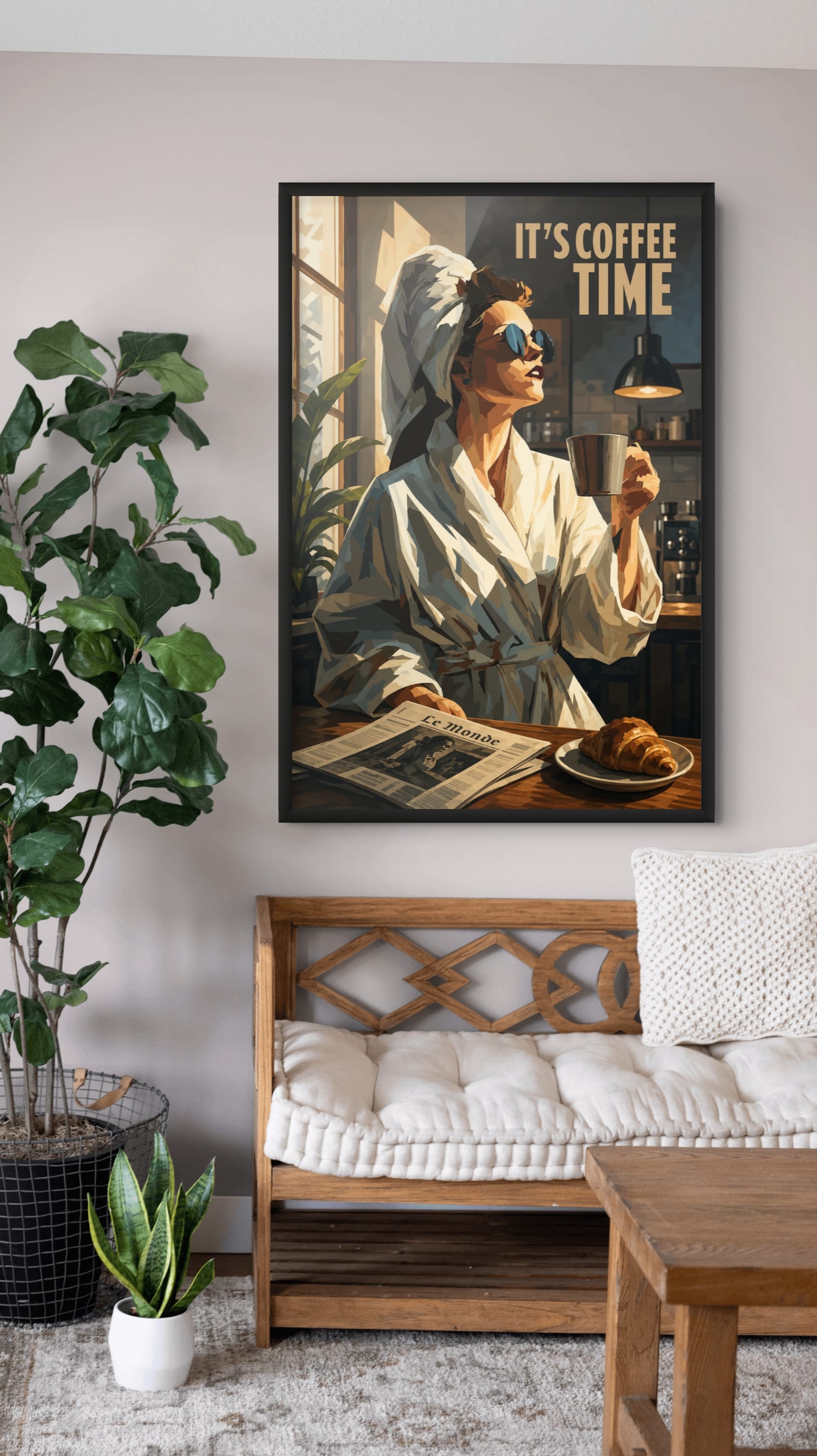 Stylish Fashion Portrait in Silhouette Wall Art