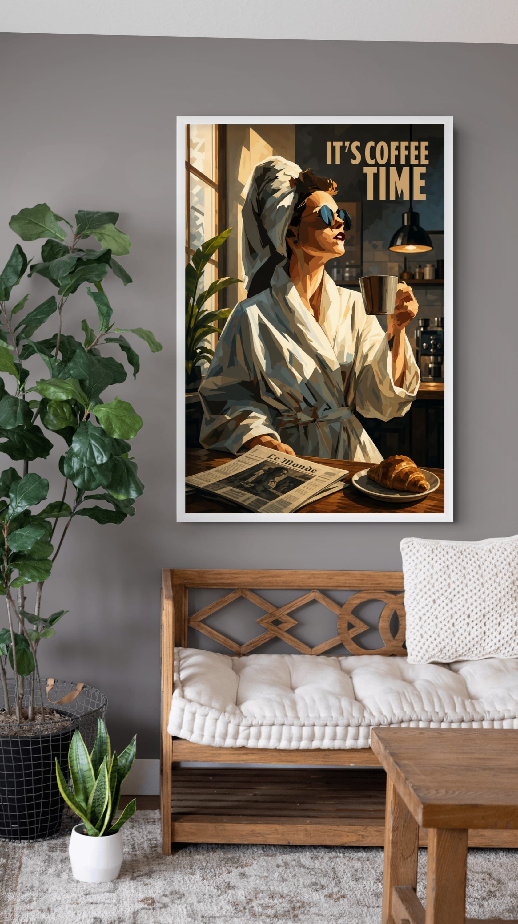 Stylish Fashion Portrait in Silhouette Wall Art