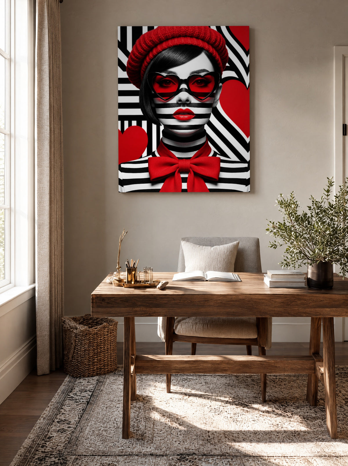 Cupid in Contrast als canvas zonder lijst aan de muur