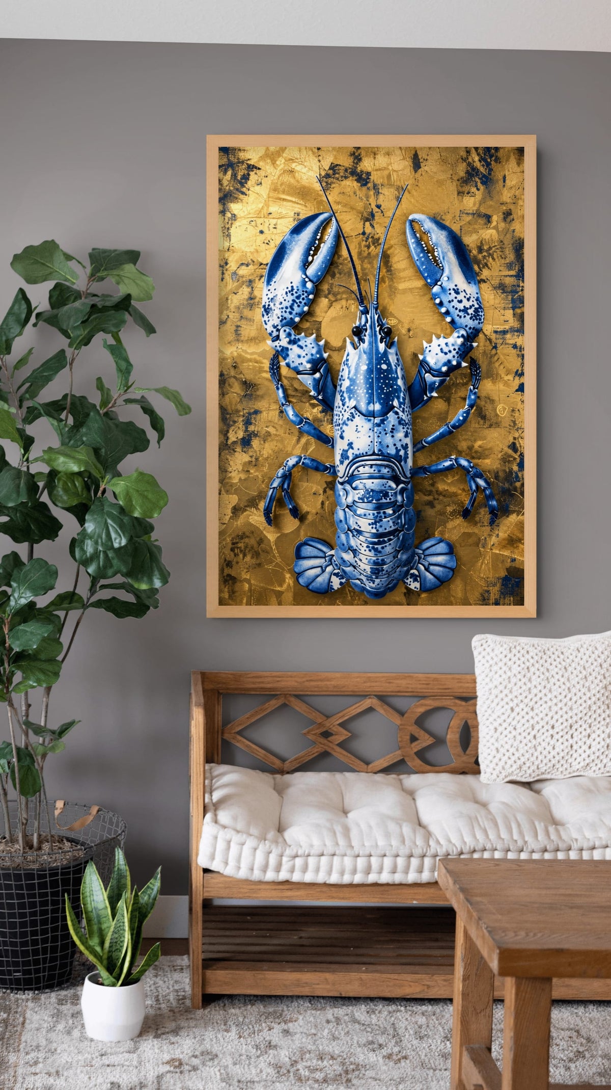 De Blauwe Kreeft van Delft Schilderij