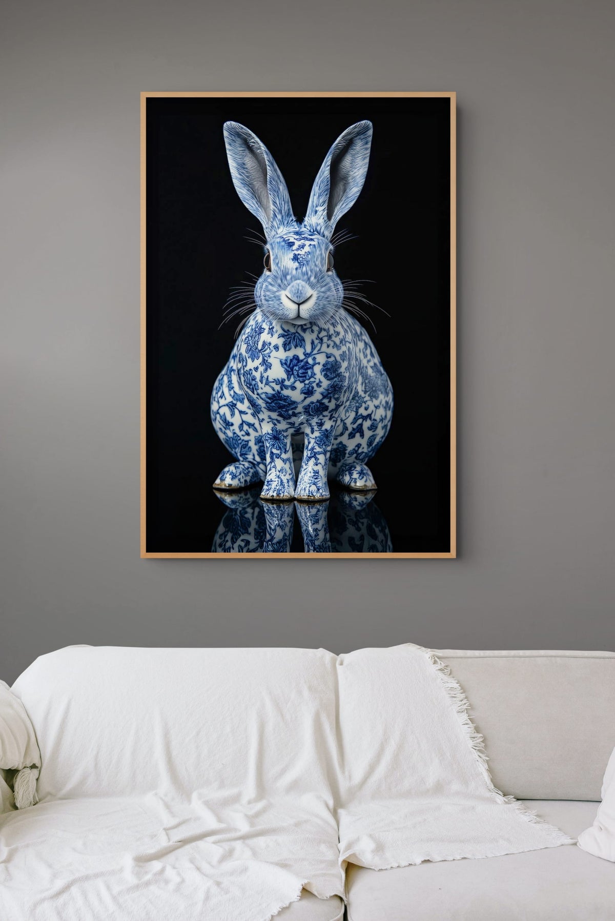 Delfts Blauw Konijn Schilderij