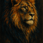 Majestueuze Leeuw in Goud kunstwerk