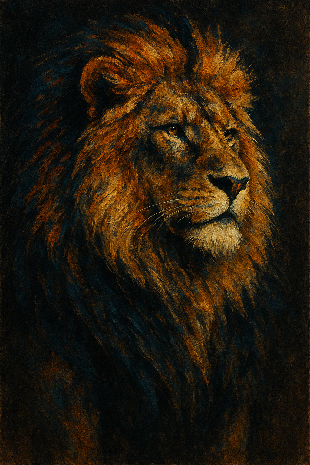 Majestueuze Leeuw in Goud kunstwerk