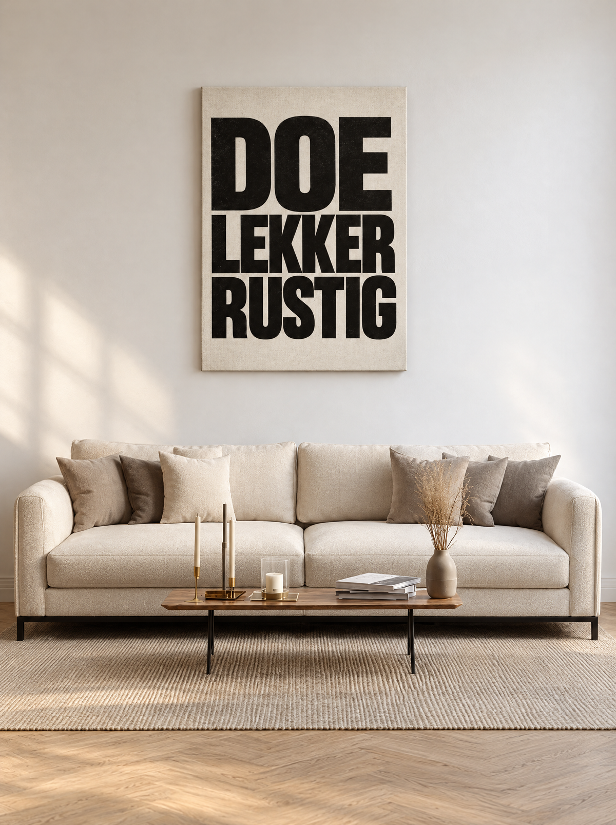 Doe Lekker Rustig als canvas zonder lijst aan de muur