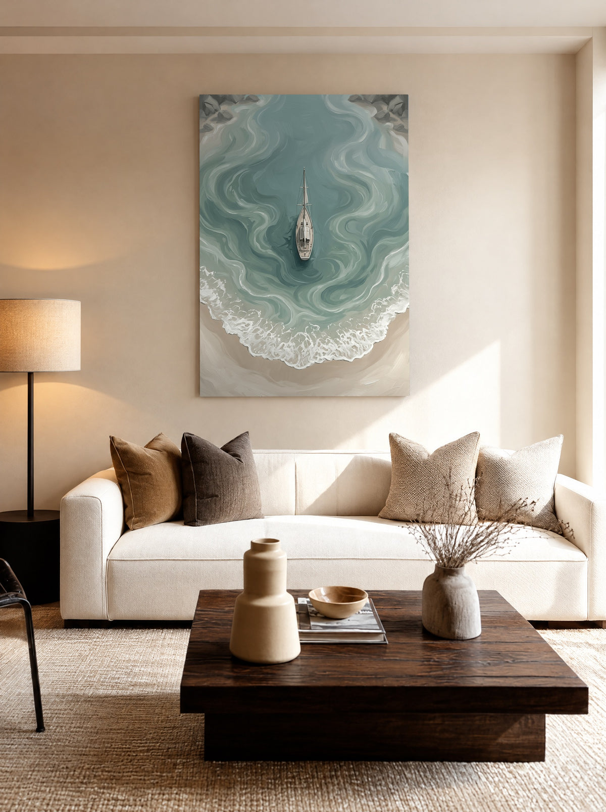 Driftwood Silence als canvas zonder lijst aan de muur