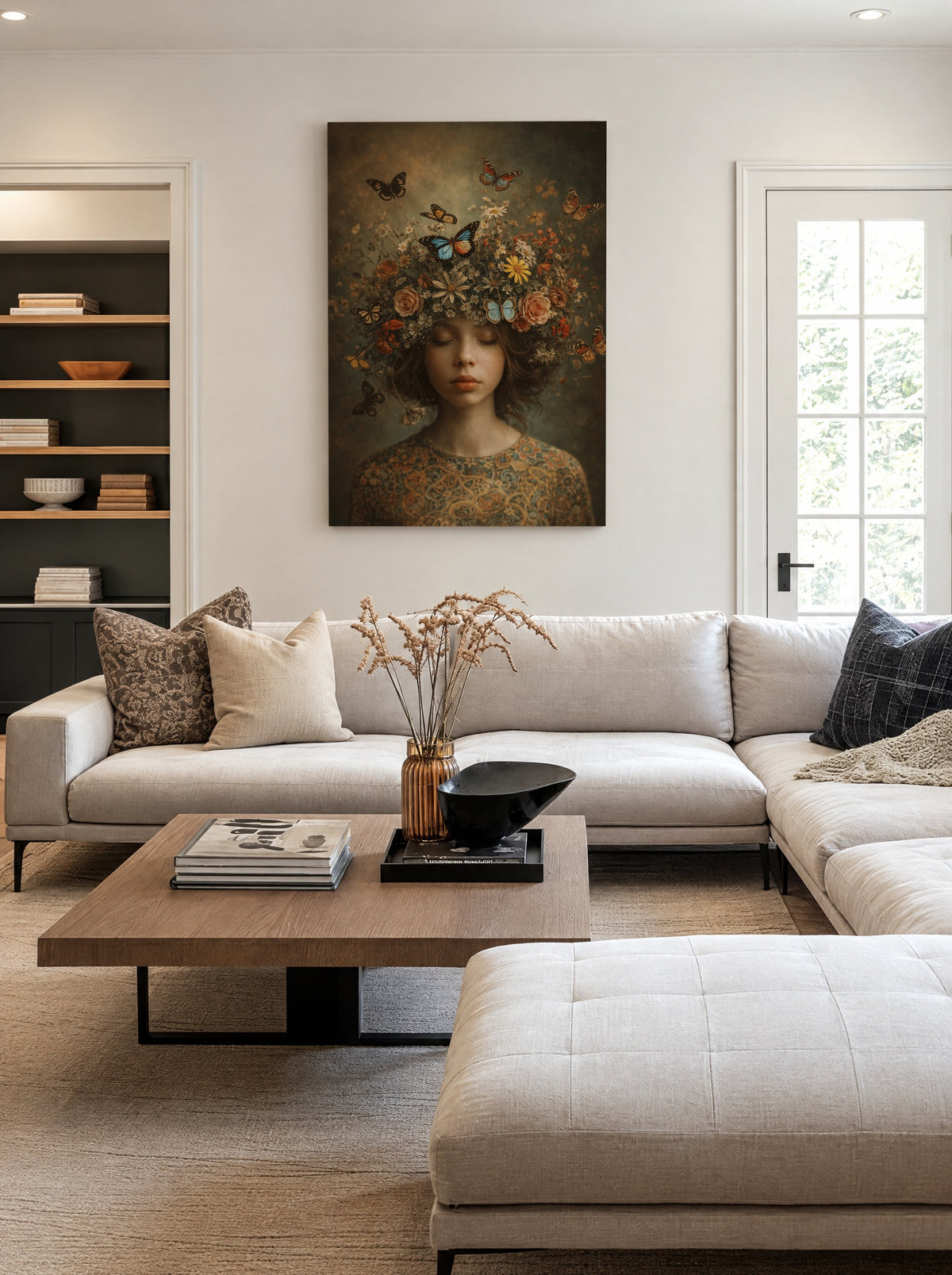 Dromenkroon van Vlinders als canvas zonder lijst aan de muur