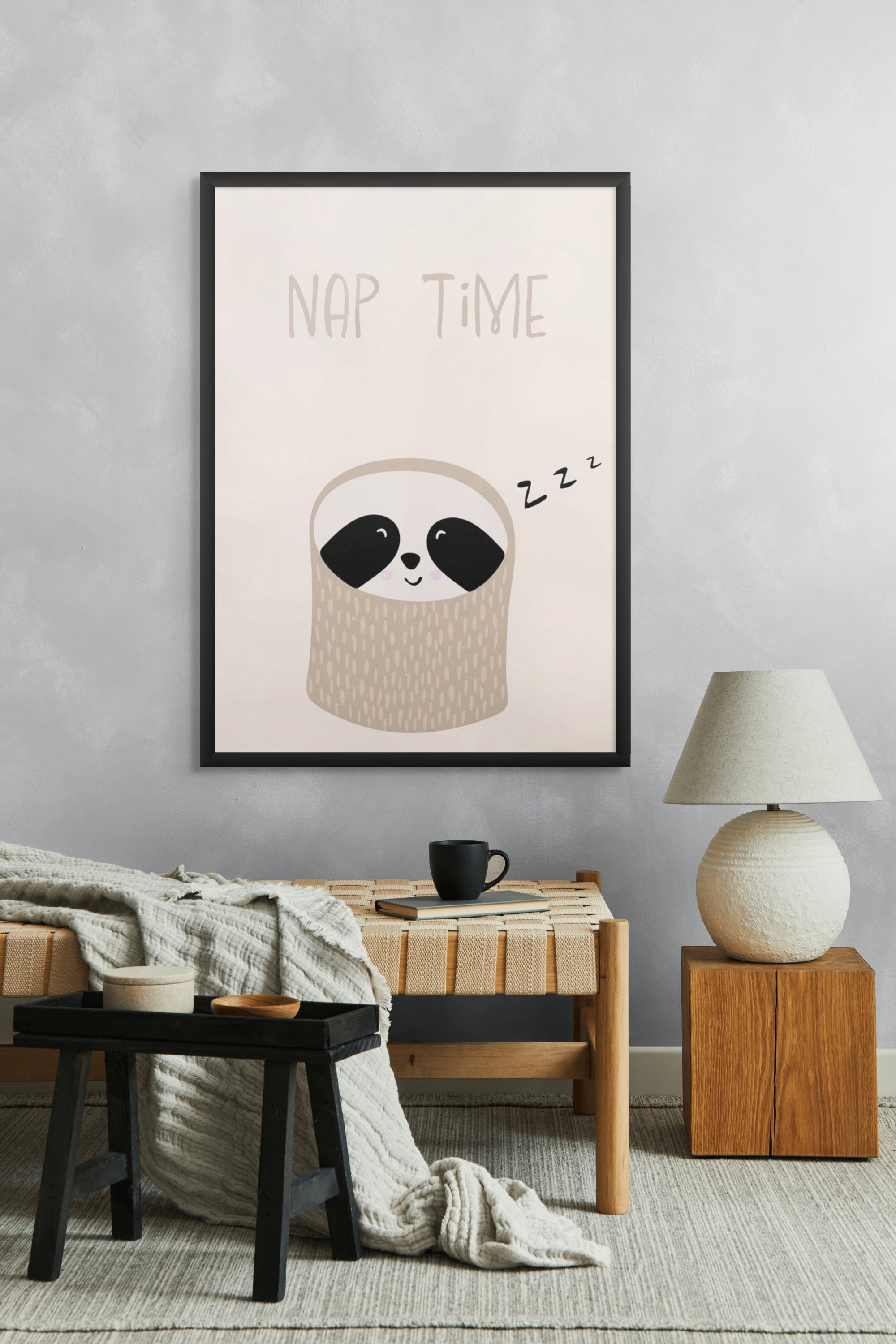 Dutje voor Dromige Dagen Wanddecoratie – Schattig Kinderkamer Canvas Print