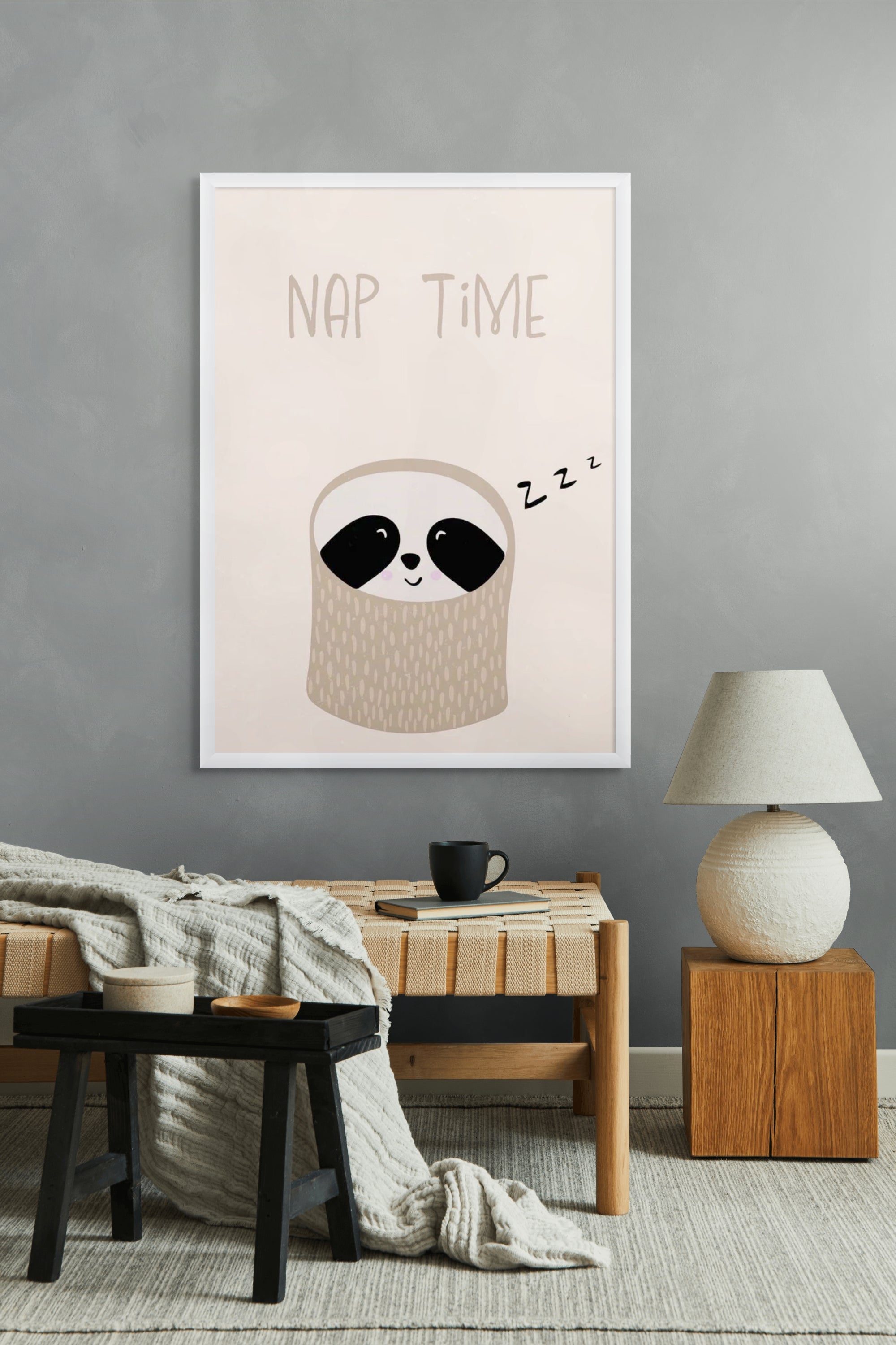 Dutje voor Dromige Dagen Wanddecoratie – Schattig Kinderkamer Canvas Print
