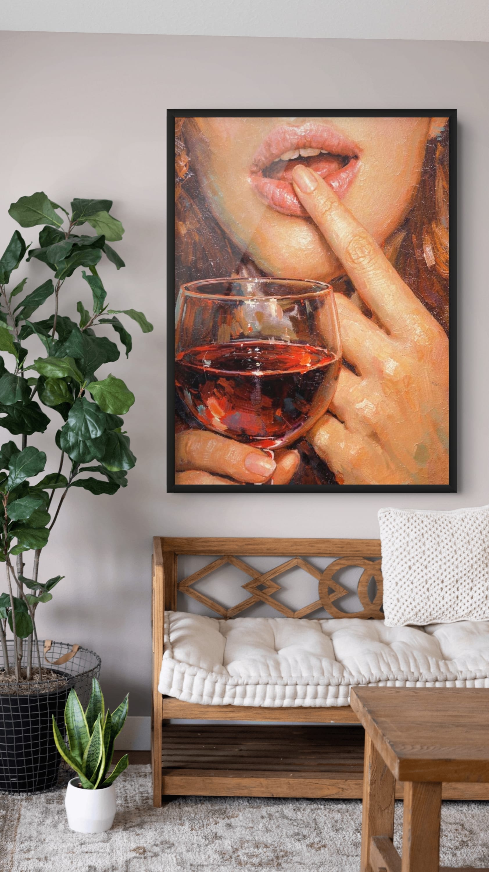 Stylish Fashion Portrait in Silhouette Wall Art