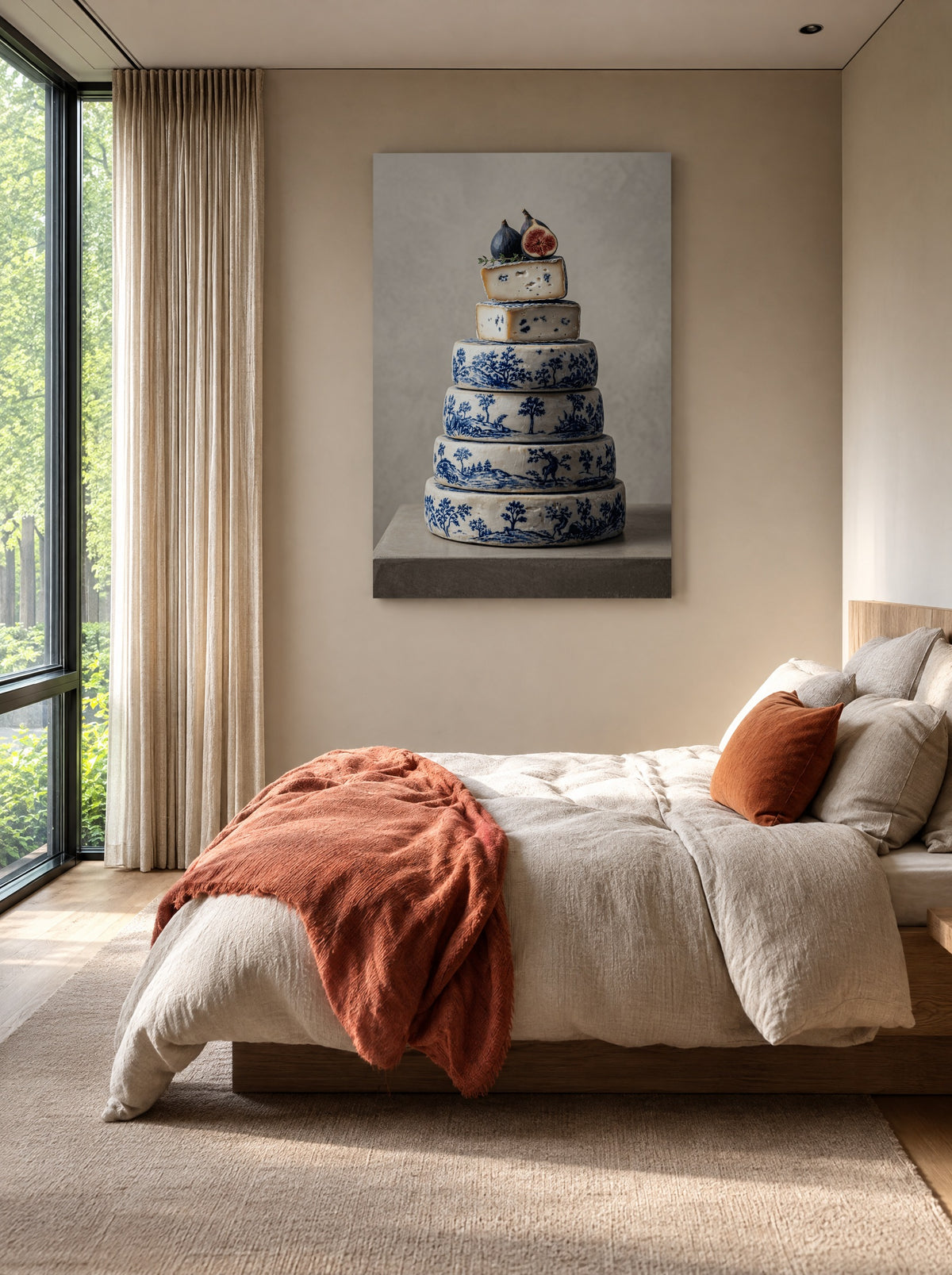 Elegant Fromage Tower with Figs als canvas zonder lijst aan de muur