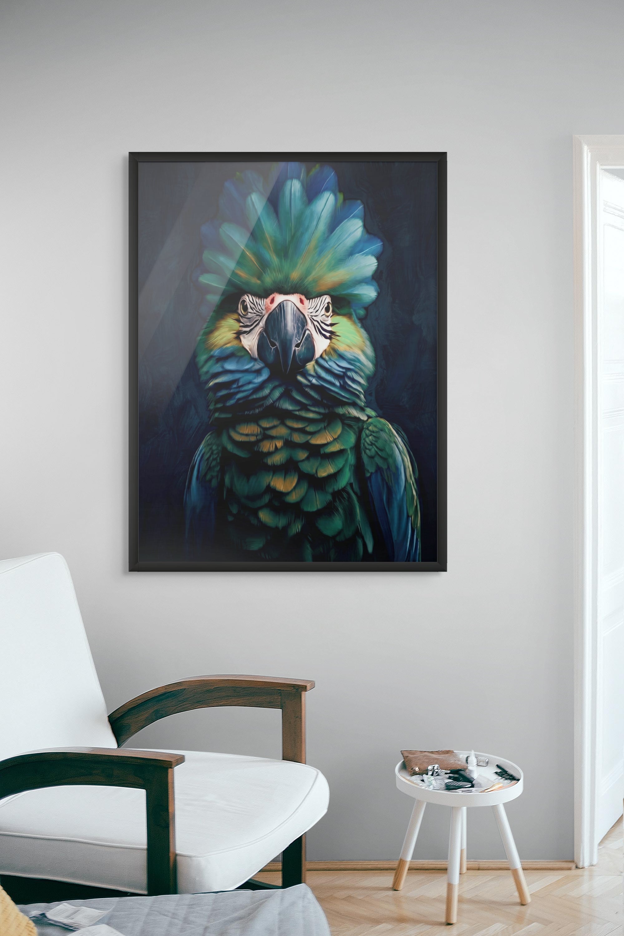 Smaragden Wachter van de Nacht Wanddecoratie – Mysterieus Dieren Canvas Print