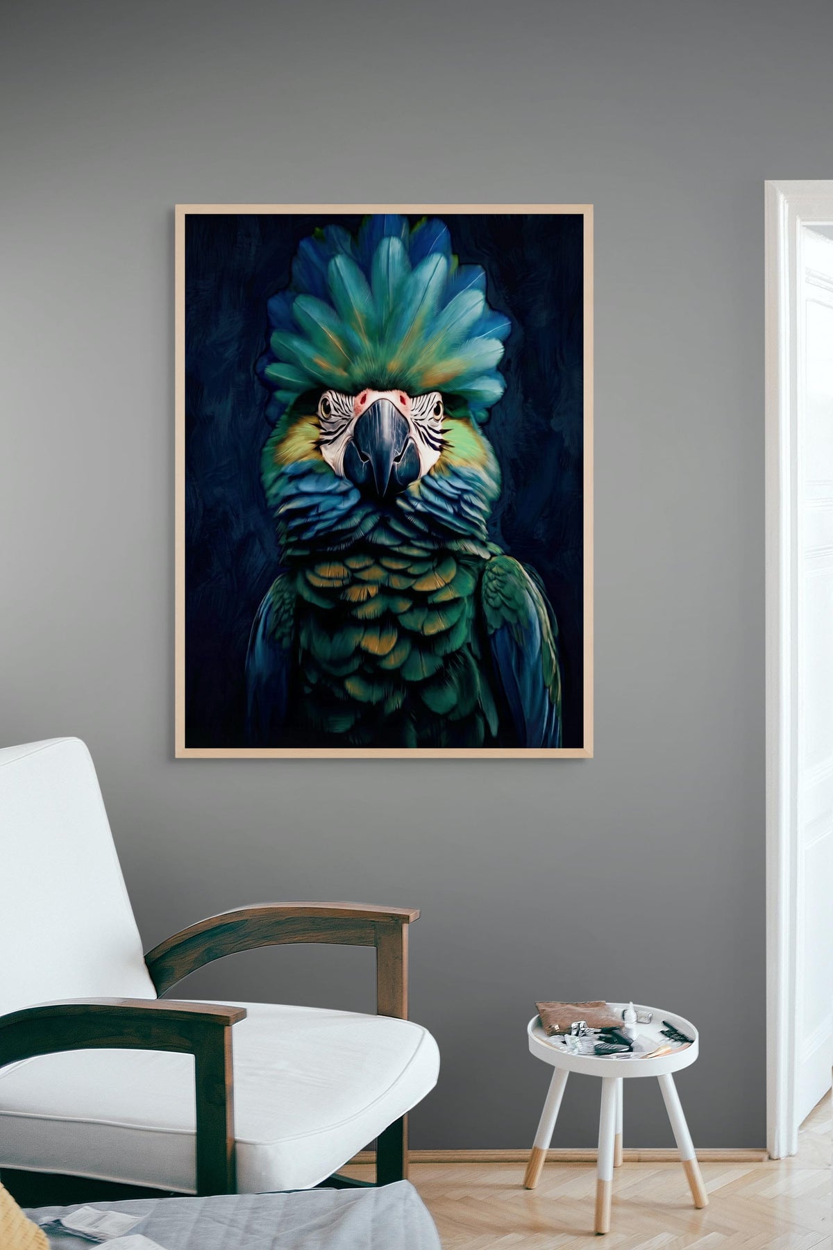 Emerald Sentinel of the Night – Wandbild auf Leinwand, Aluminium oder Poster