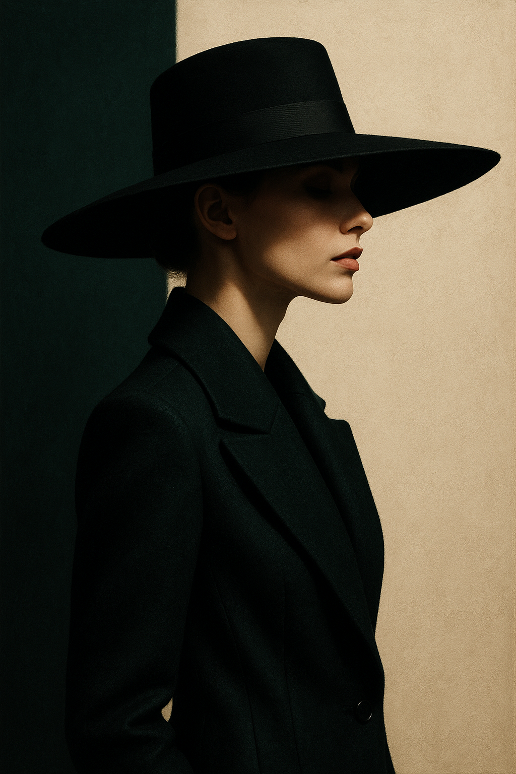 Bold fashion portret silhouet kunstwerk