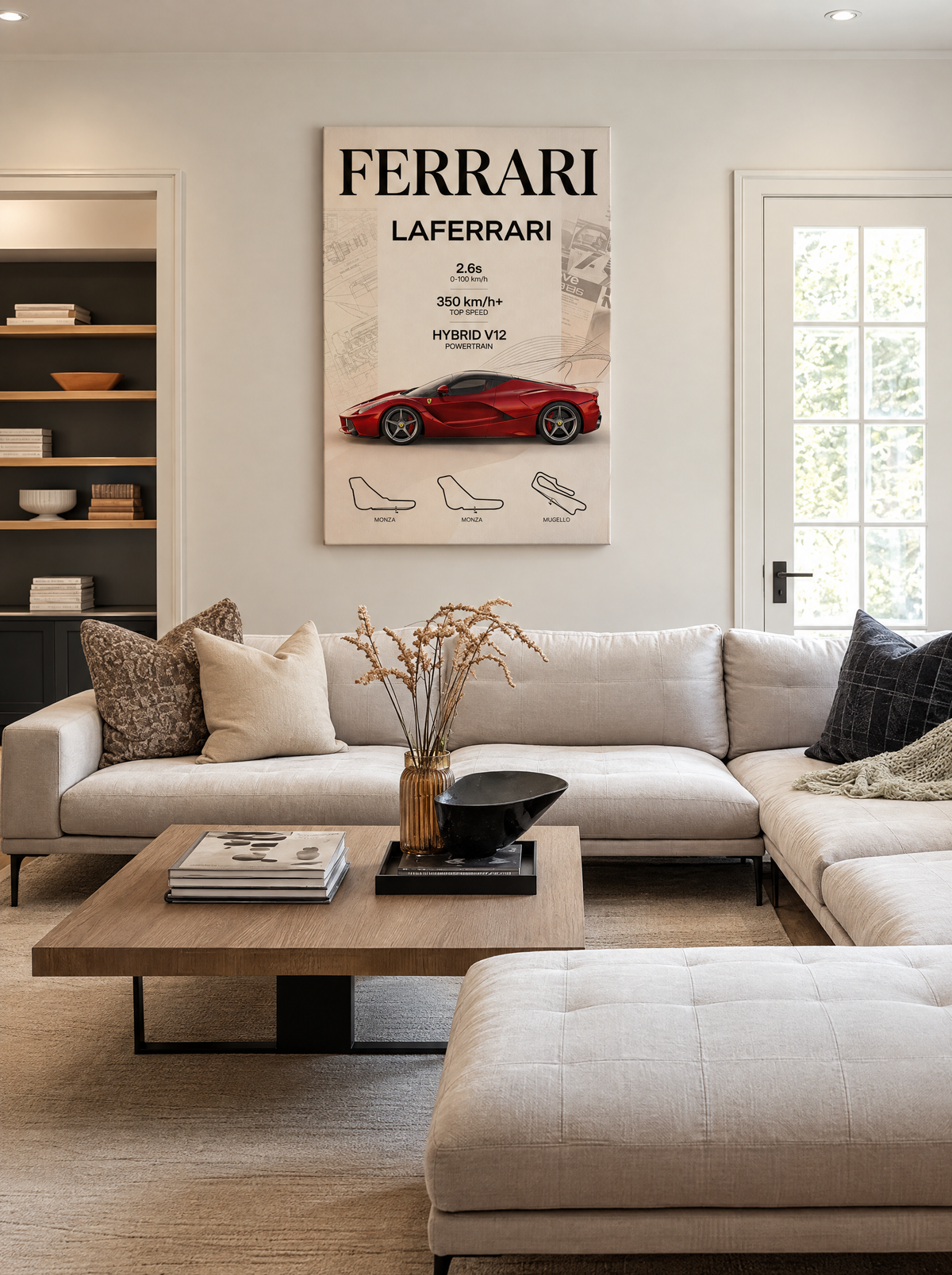 Ferrari LaFerrari als canvas zonder lijst aan de muur