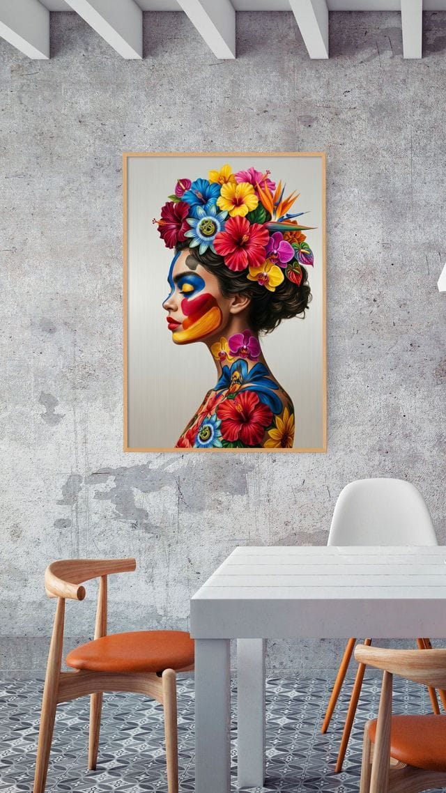 Kleurenmuze met Wilde Bloemenpracht Schilderij