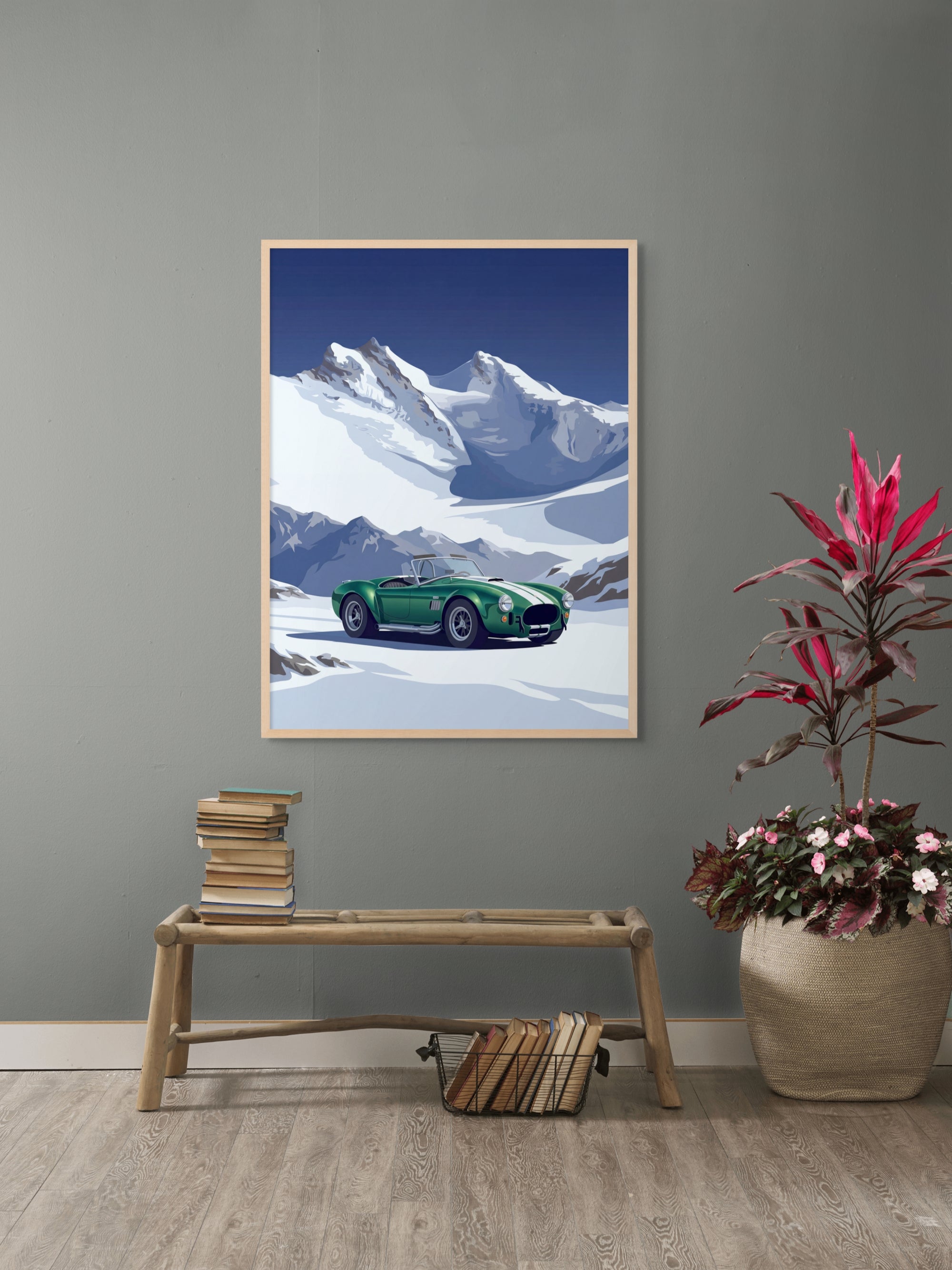 Emerald Summit Racer Wanddecoratie – Stoere Race Auto Canvas Print