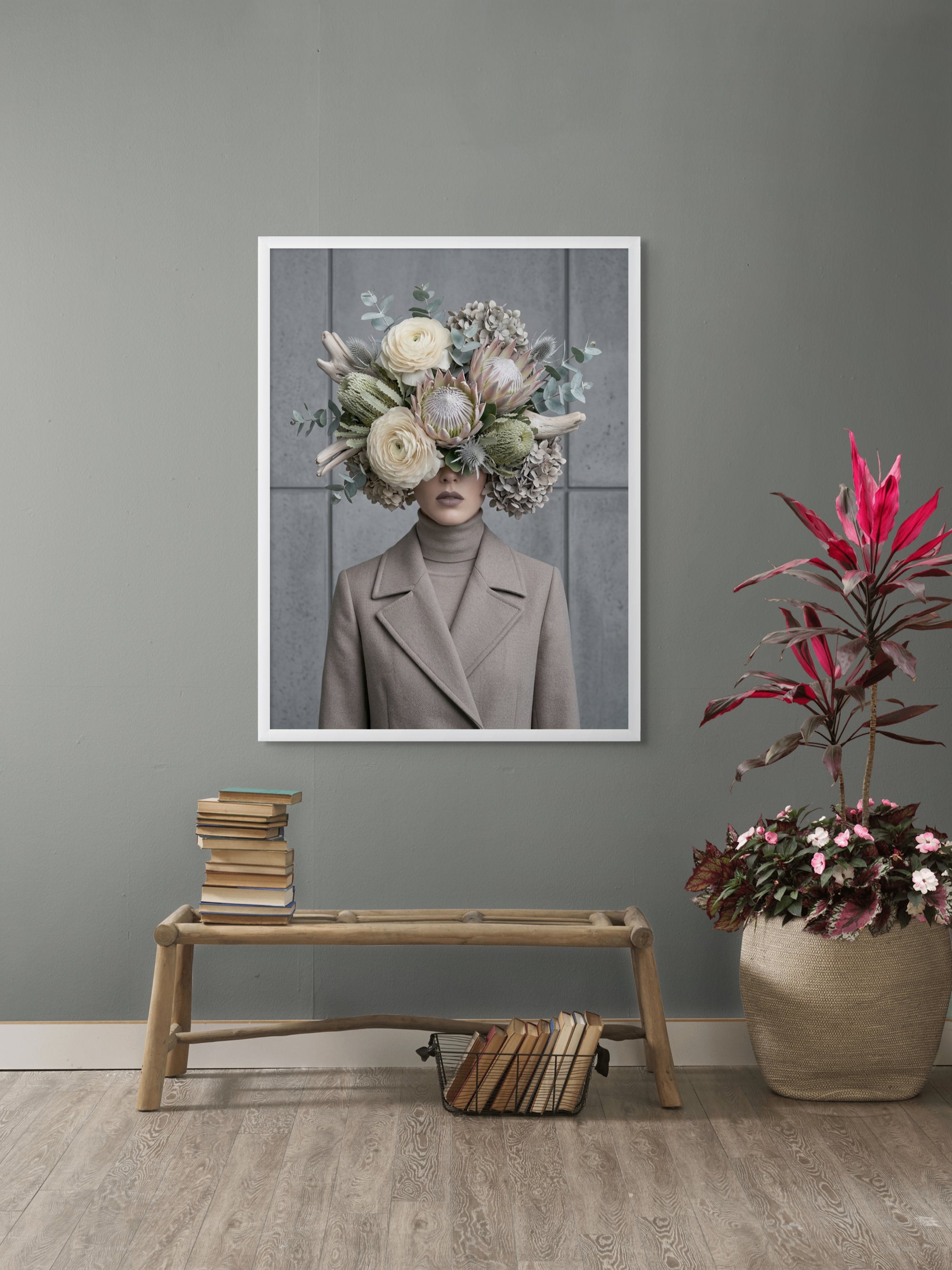 Bloemenkroon van Stille Aarde Wanddecoratie – Botanisch Natuur Canvas Print