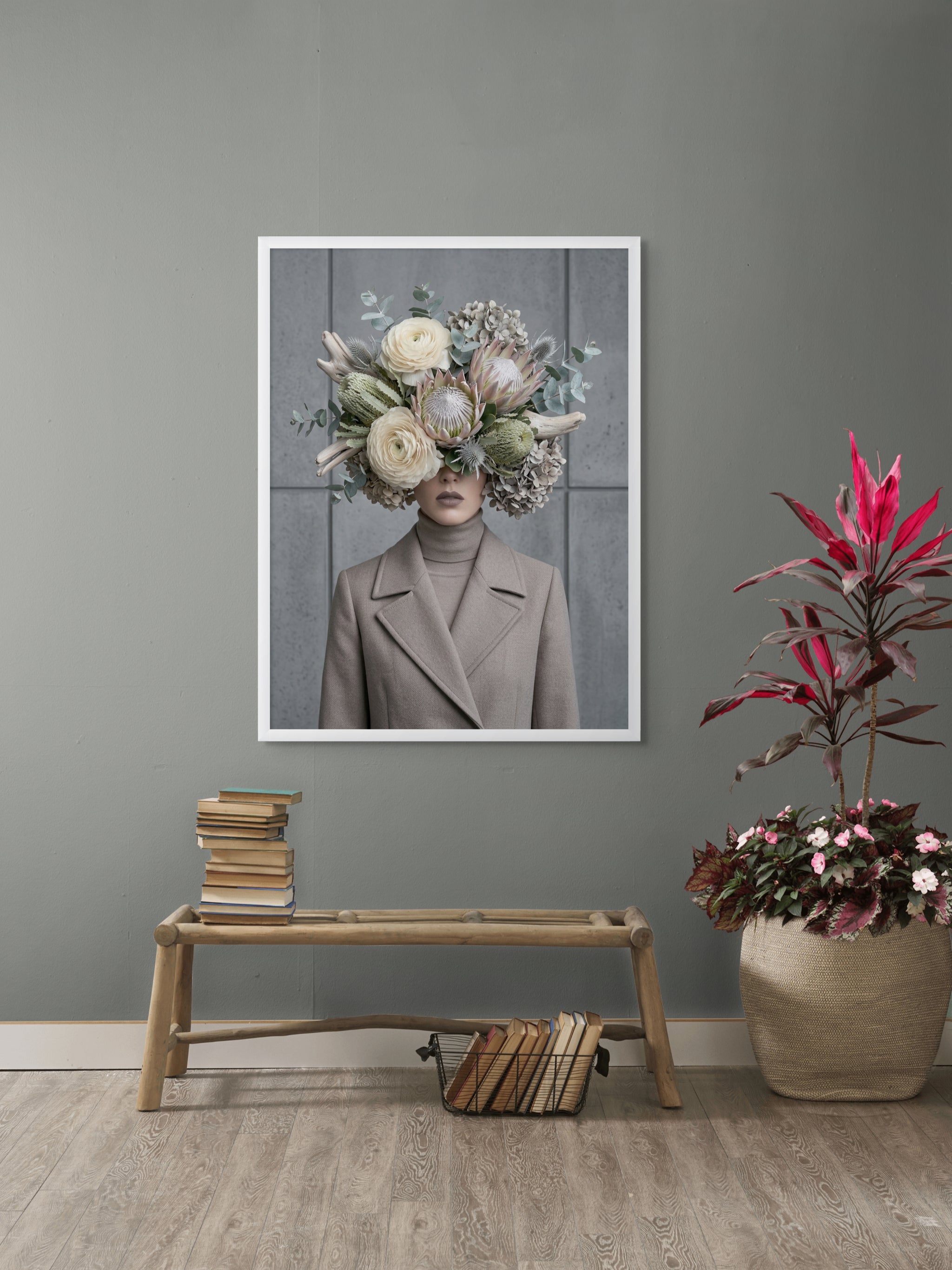Bloemenkroon van Stille Aarde Wanddecoratie – Botanisch Natuur Canvas Print