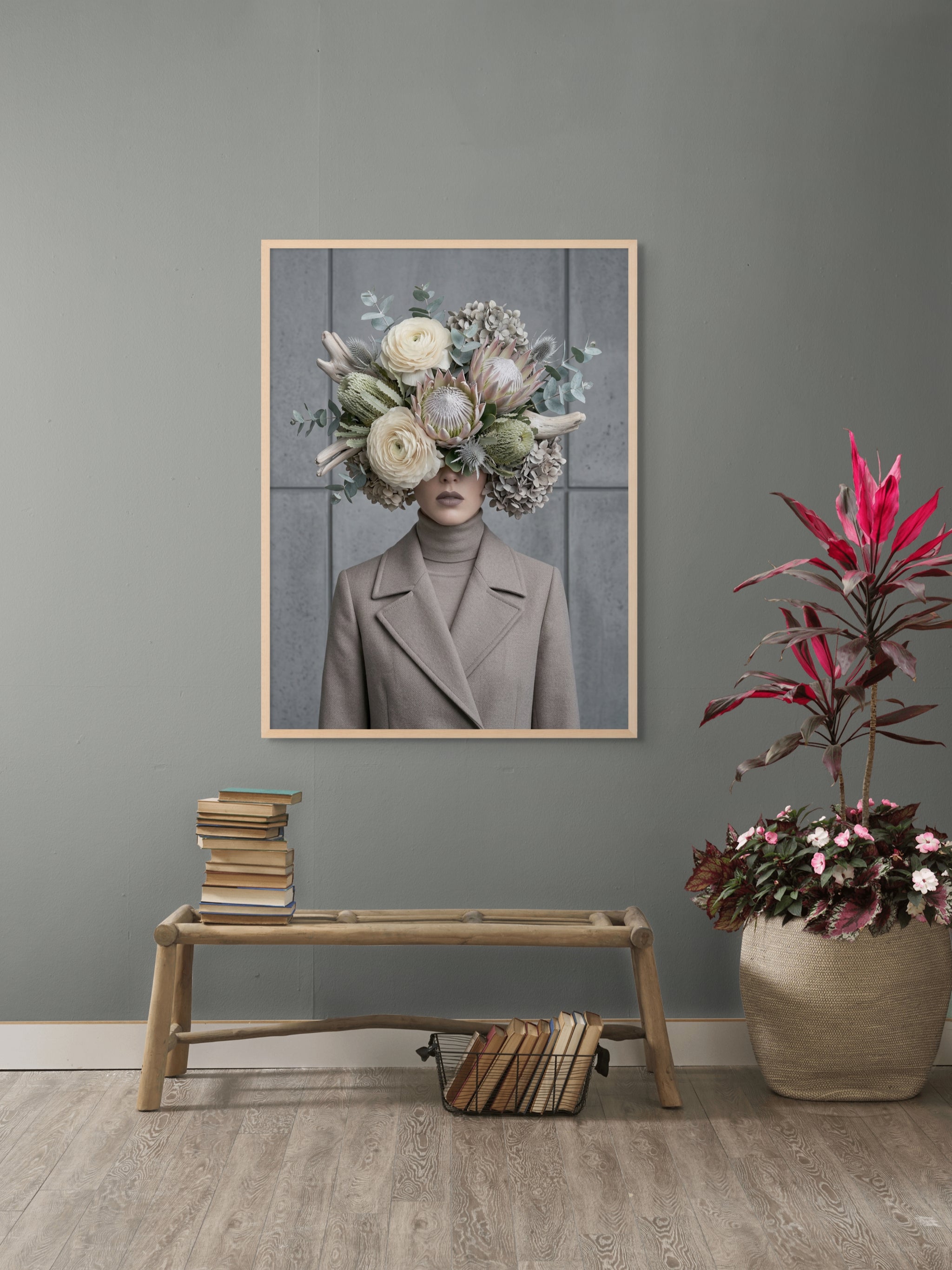 Bloemenkroon van Stille Aarde Wanddecoratie – Botanisch Natuur Canvas Print