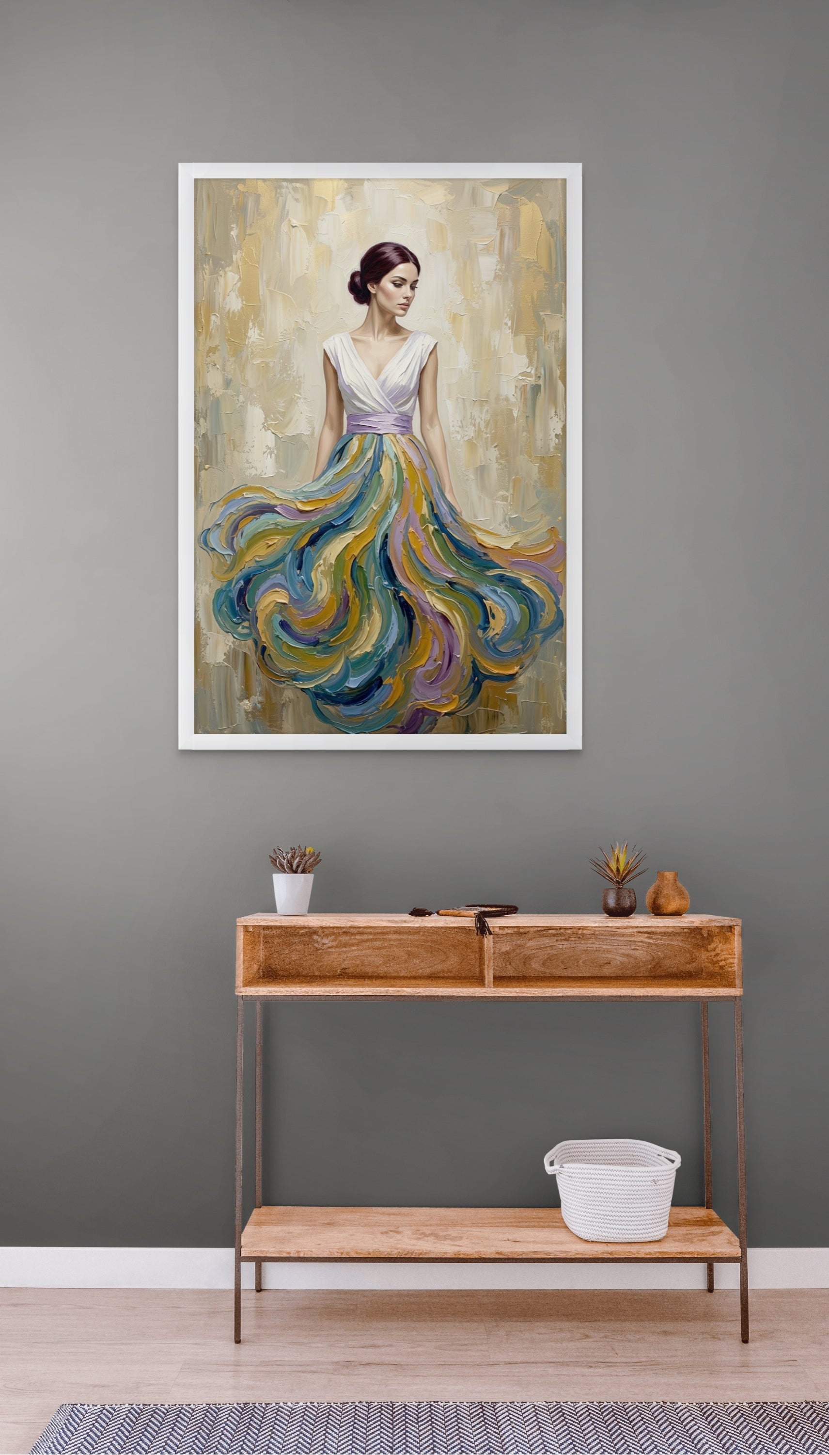 Abstract Zijde Wanddecoratie – Moderne Kleurrijke Canvas Print