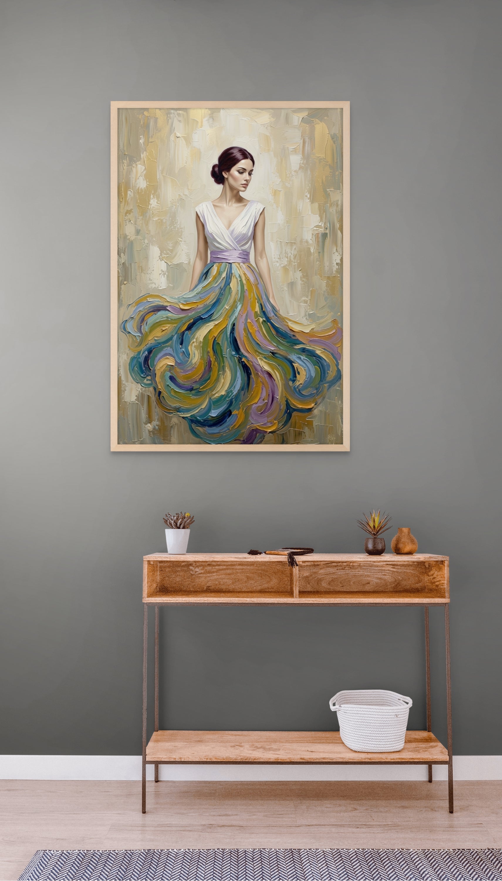 Abstract Zijde Wanddecoratie – Moderne Kleurrijke Canvas Print