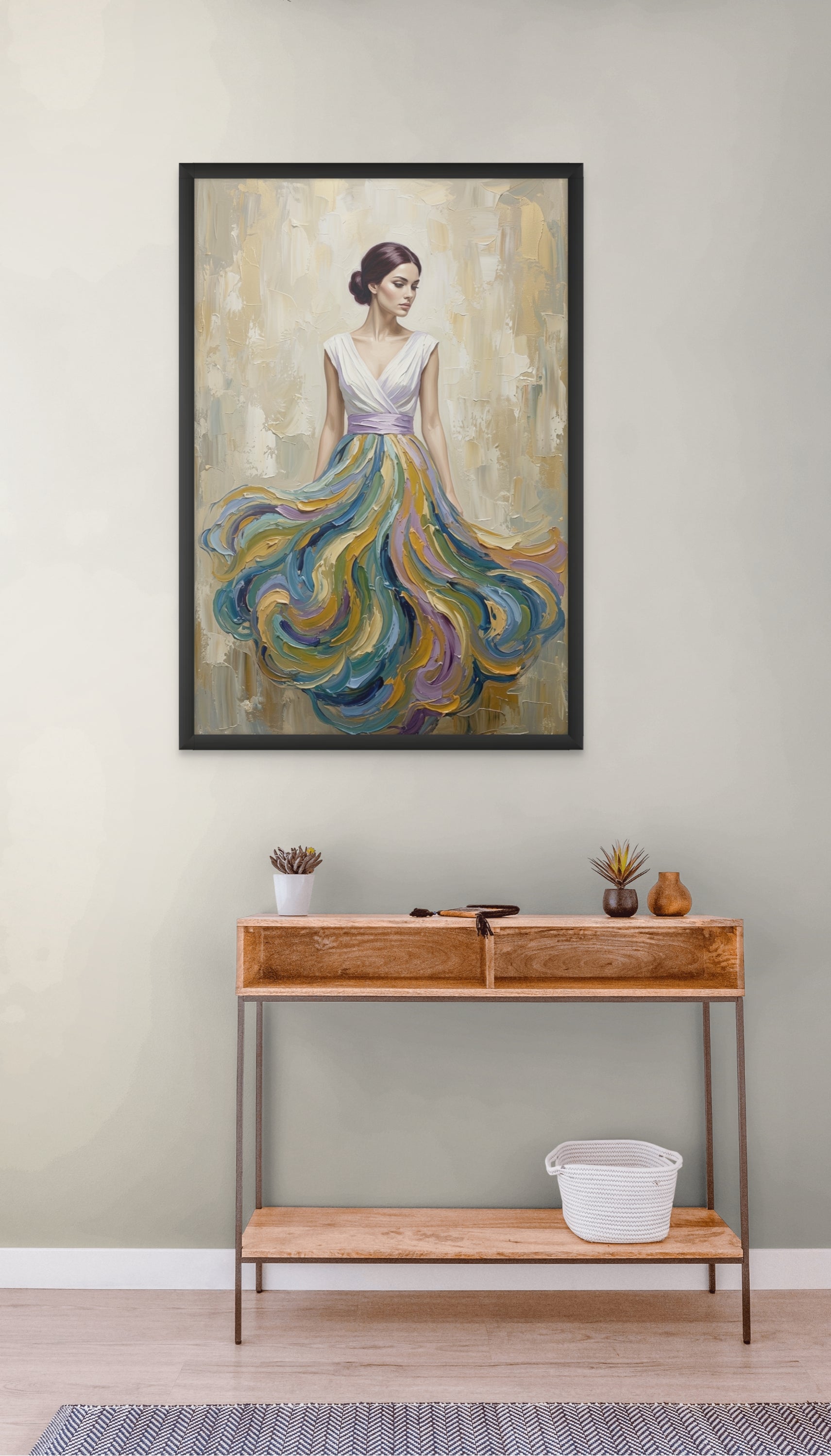 Abstract Zijde Wanddecoratie – Moderne Kleurrijke Canvas Print