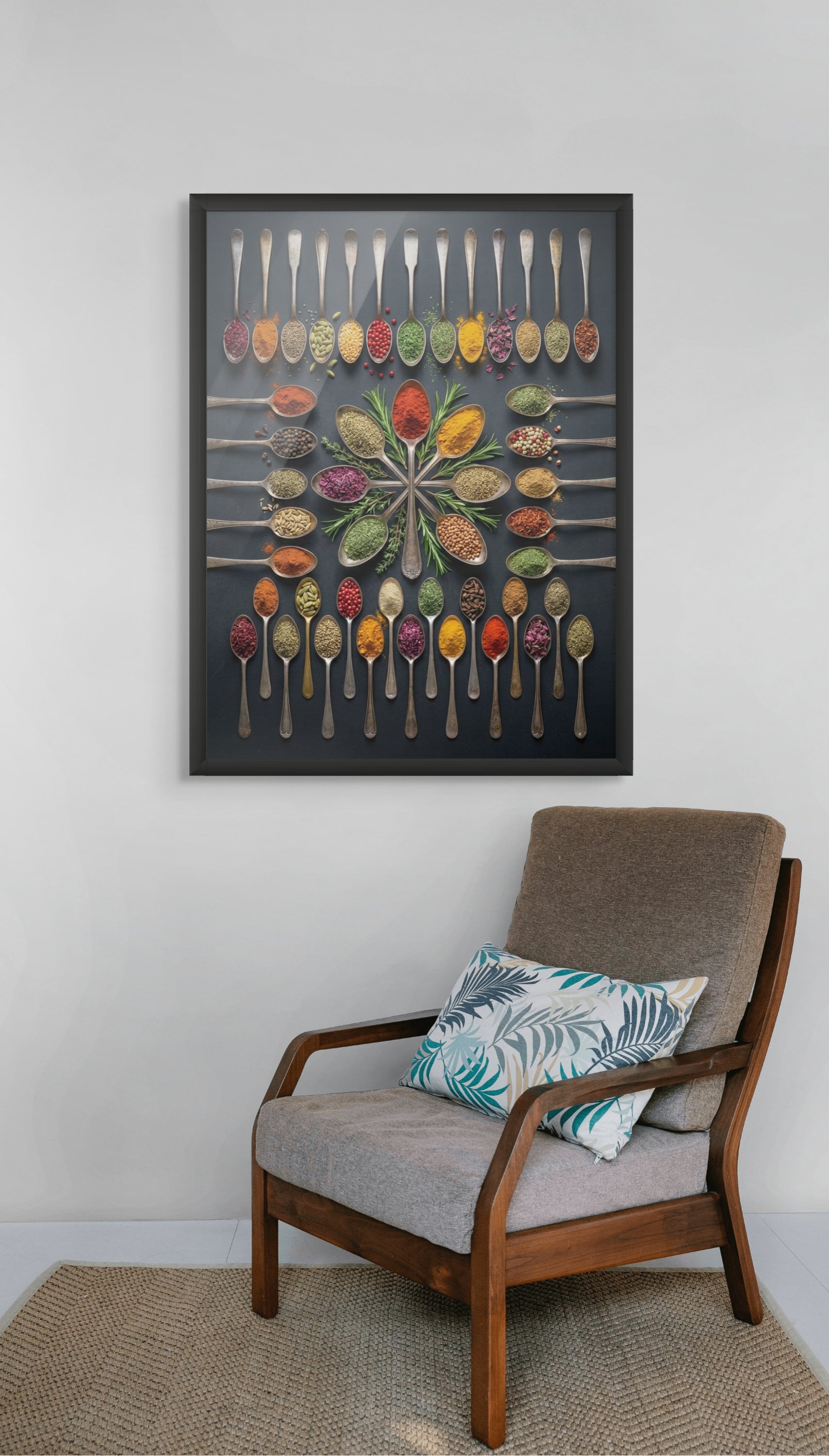 Kräuterkreis voller Charakter – Wandbild auf Leinwand, Aluminium oder Poster