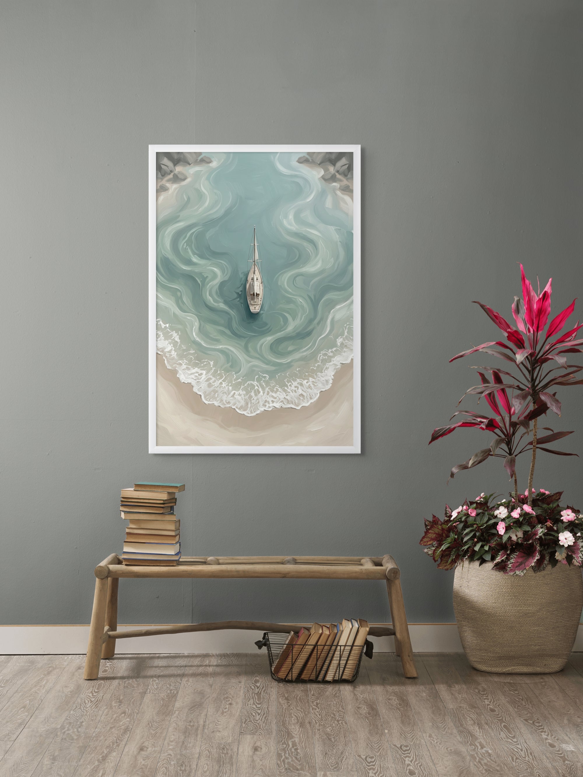 Driftwood Silence – Wandbild auf Leinwand, Aluminium oder Poster