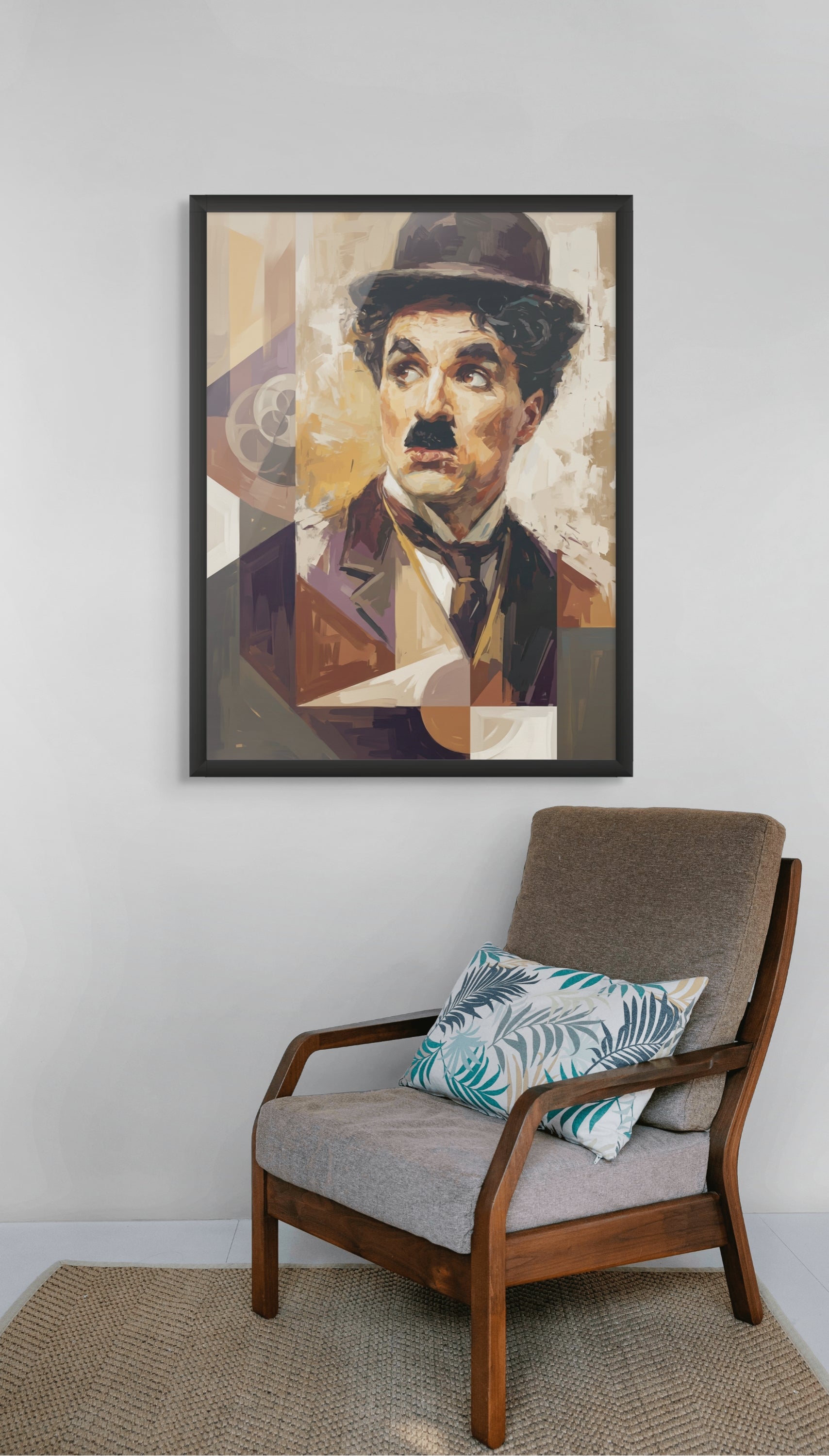 Mysterieuze Man Wanddecoratie Schaduw – Stoere Canvas Woonkamer Print