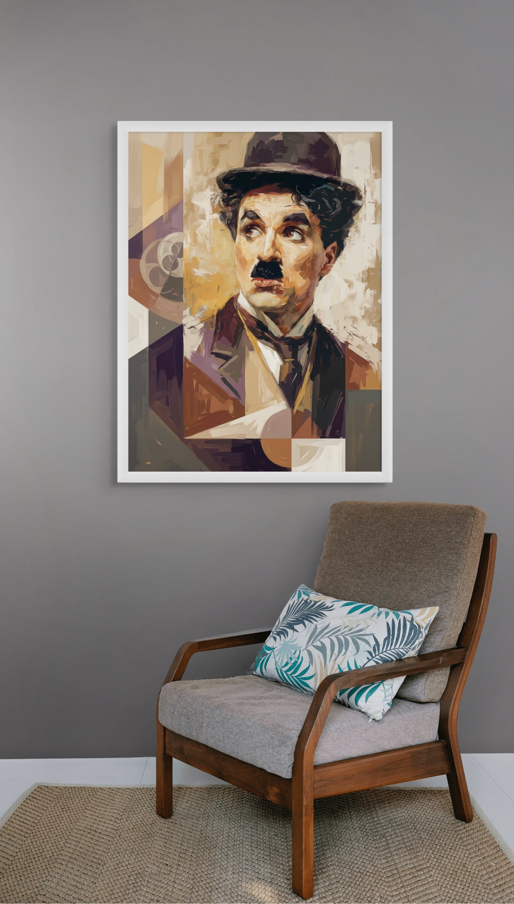 Mysterieuze Man Wanddecoratie Schaduw – Stoere Canvas Woonkamer Print