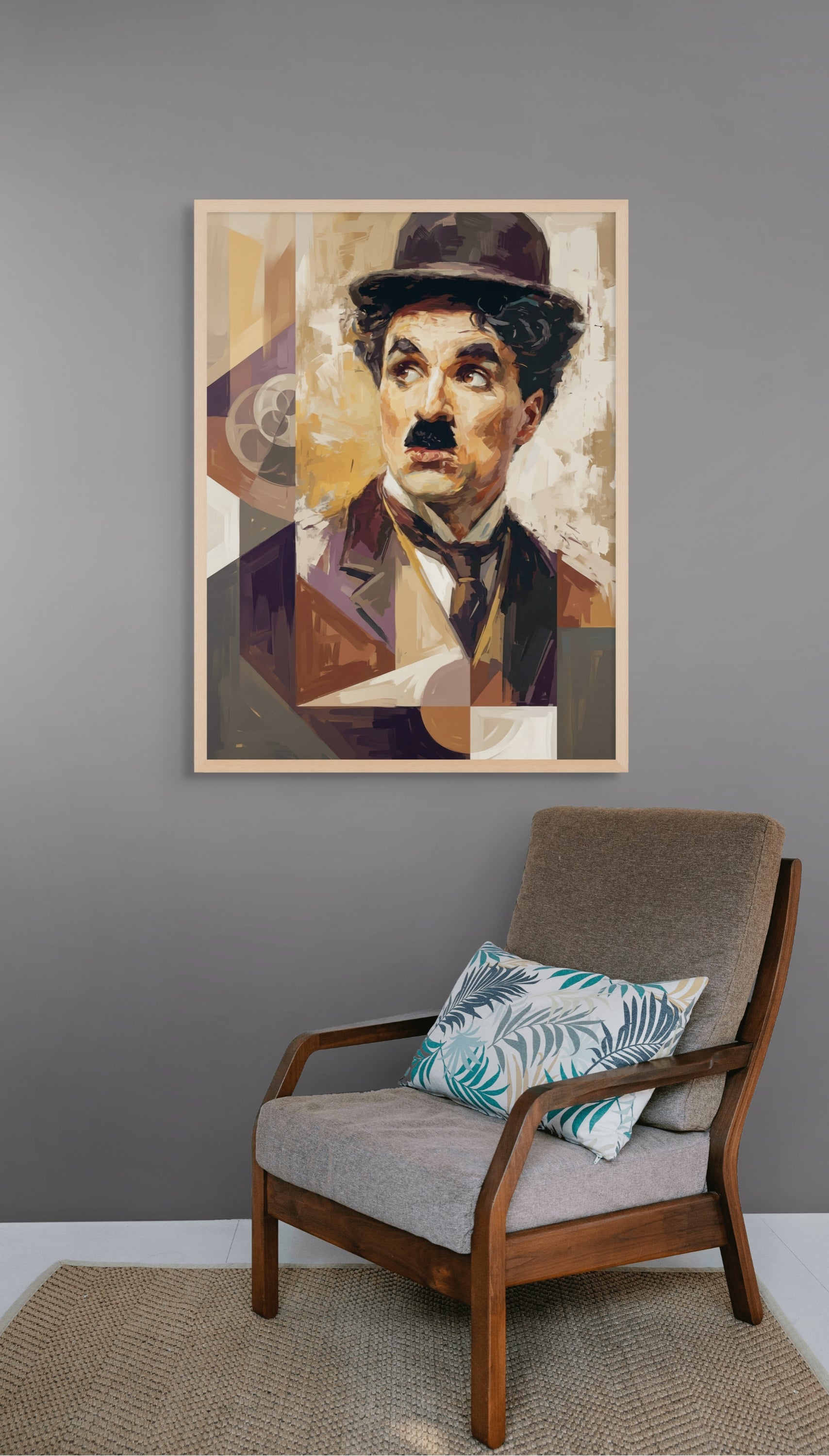 Mysterieuze Man Wanddecoratie Schaduw – Stoere Canvas Woonkamer Print