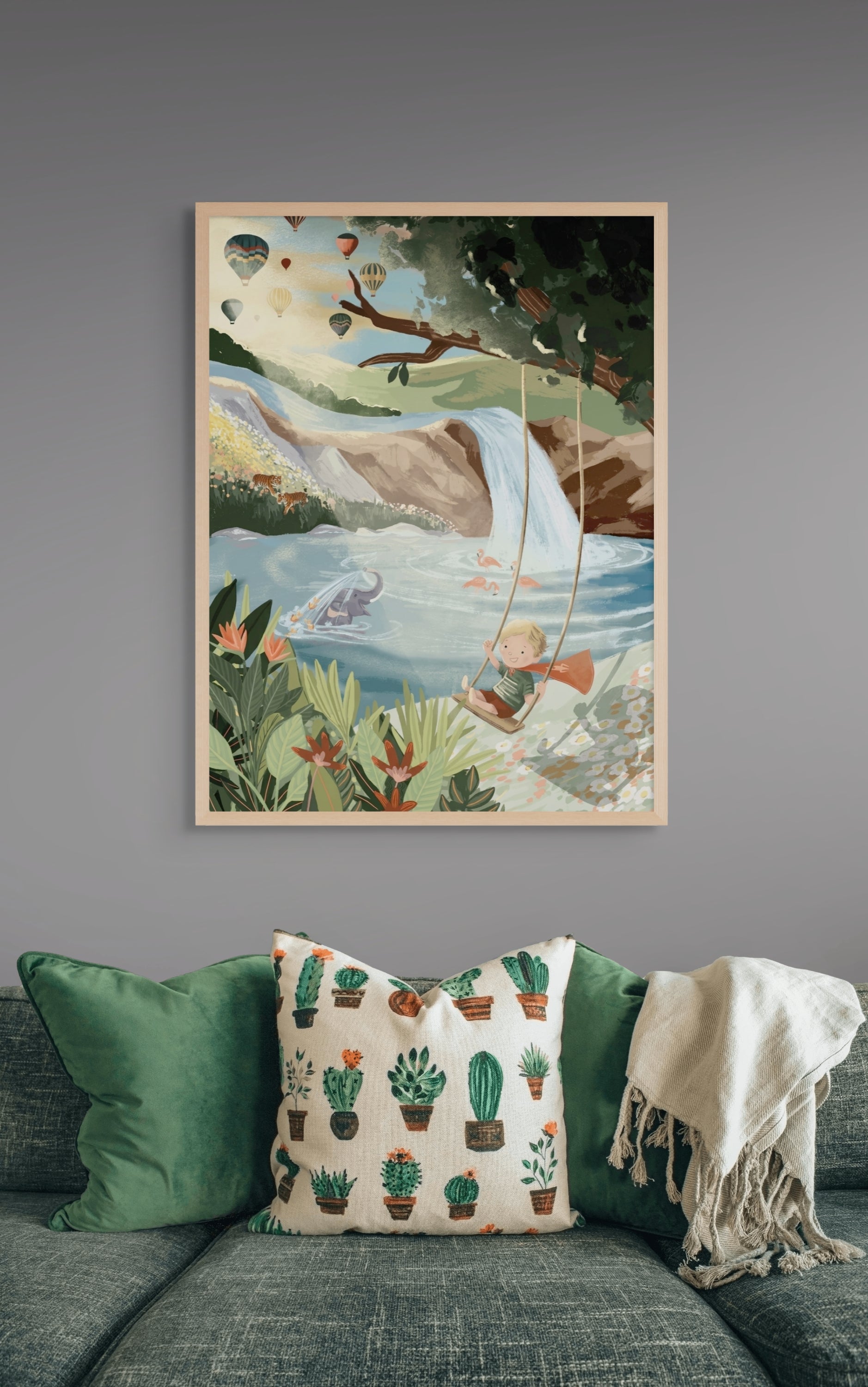 Waterval Landschap Wanddecoratie Natuur – Sfeervolle Canvas Print