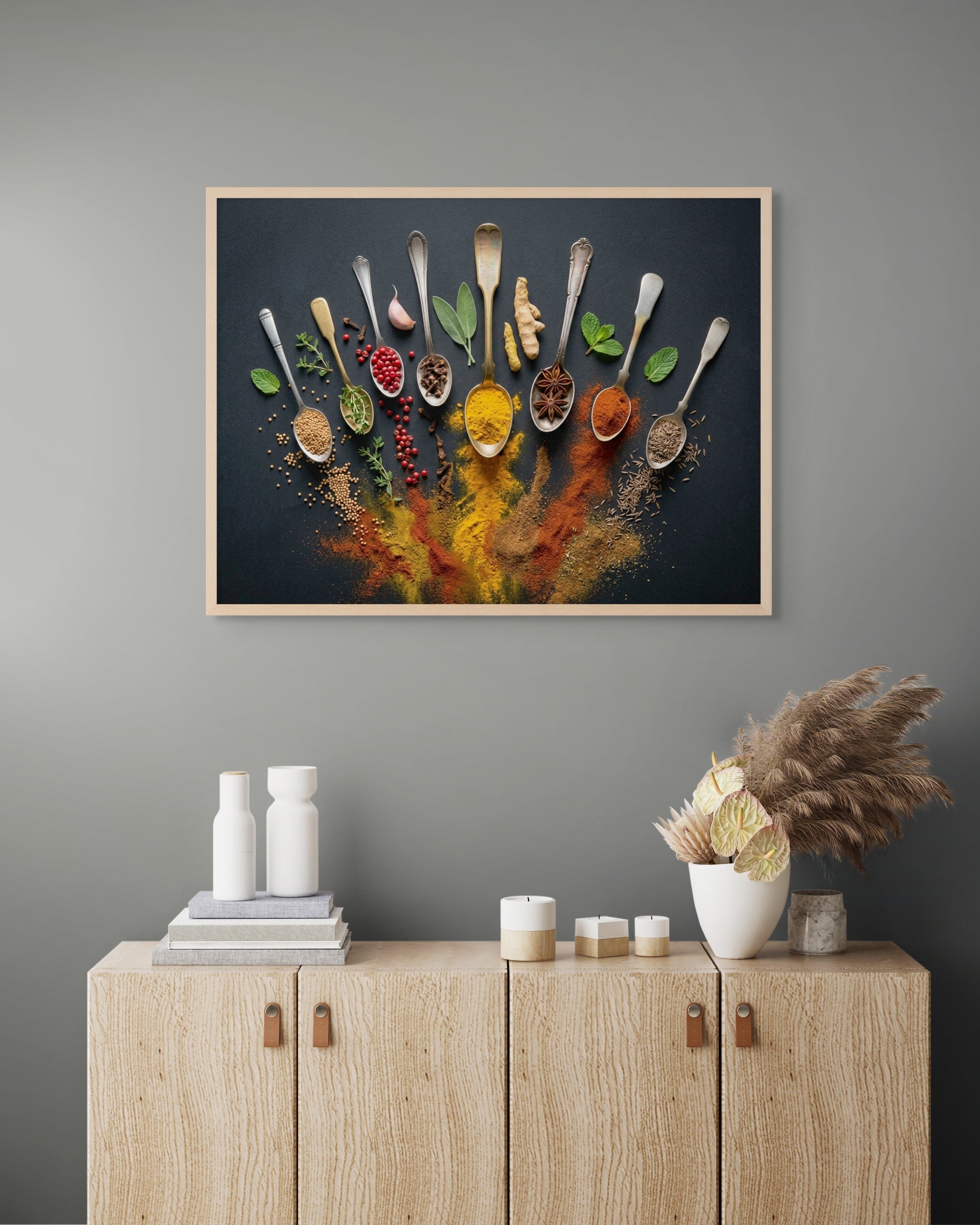 Spice Symphony Splash – Wandbild auf Leinwand, Aluminium oder Poster