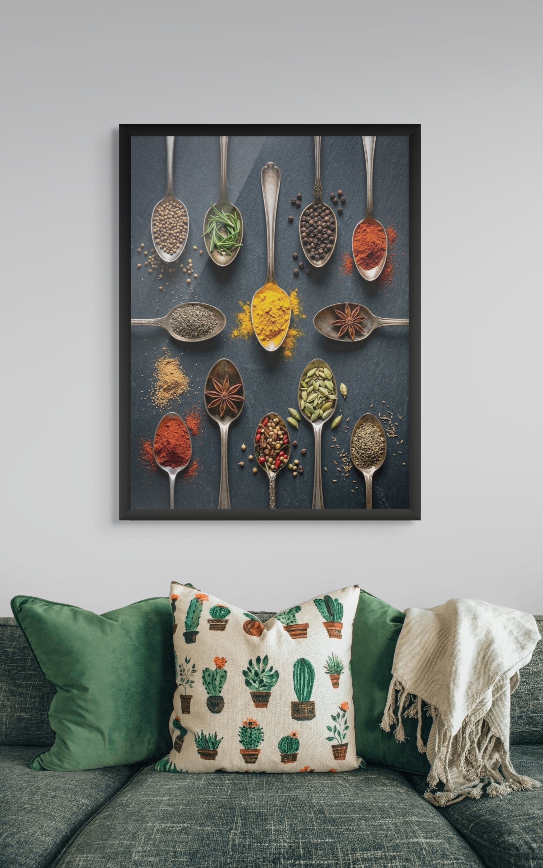 Kruiden Lepels Wanddecoratie Keuken – Sfeervolle Canvas of Aluminium Print
